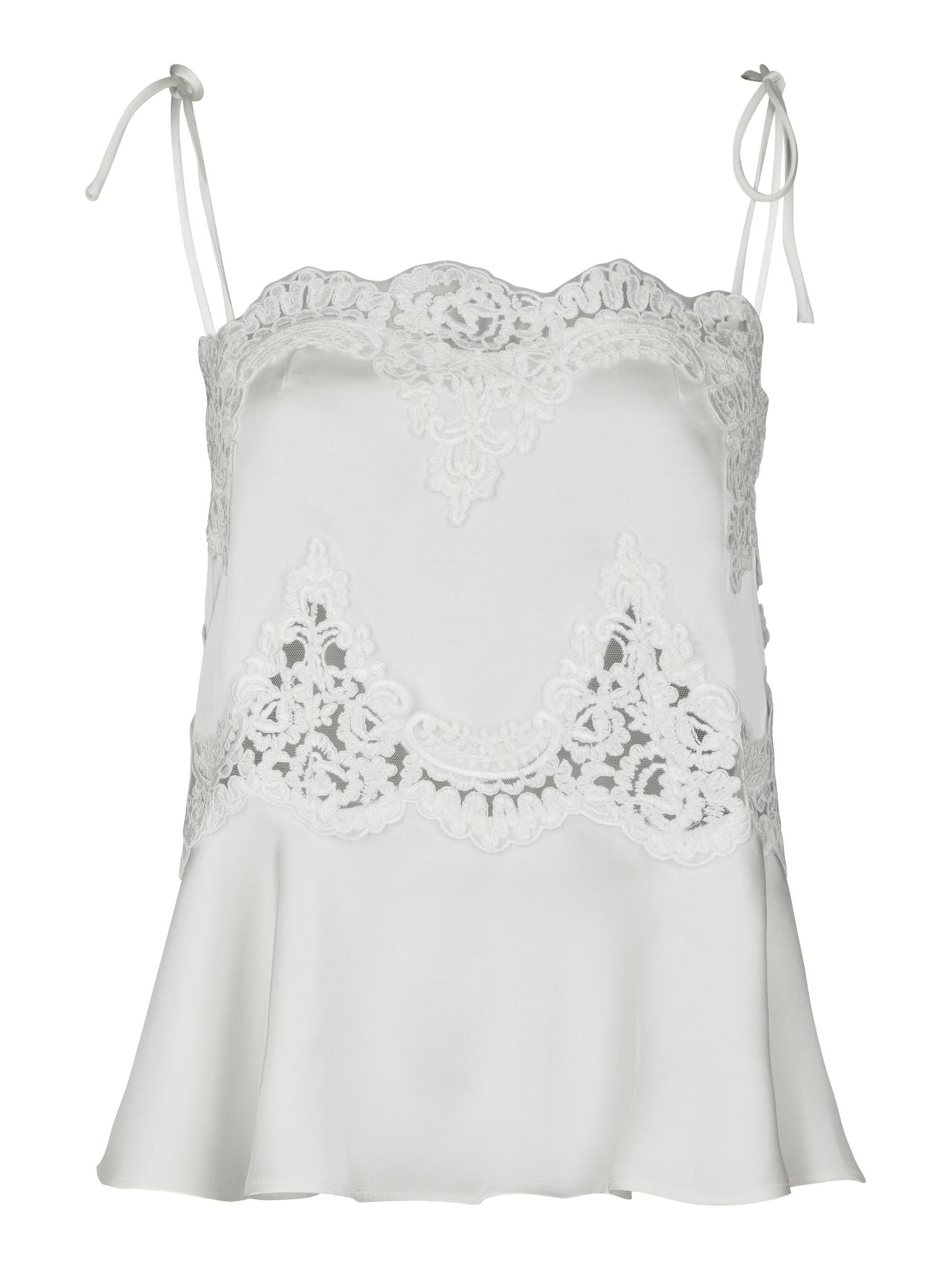 Kaela Heavy Sateen Lace Top Pearl