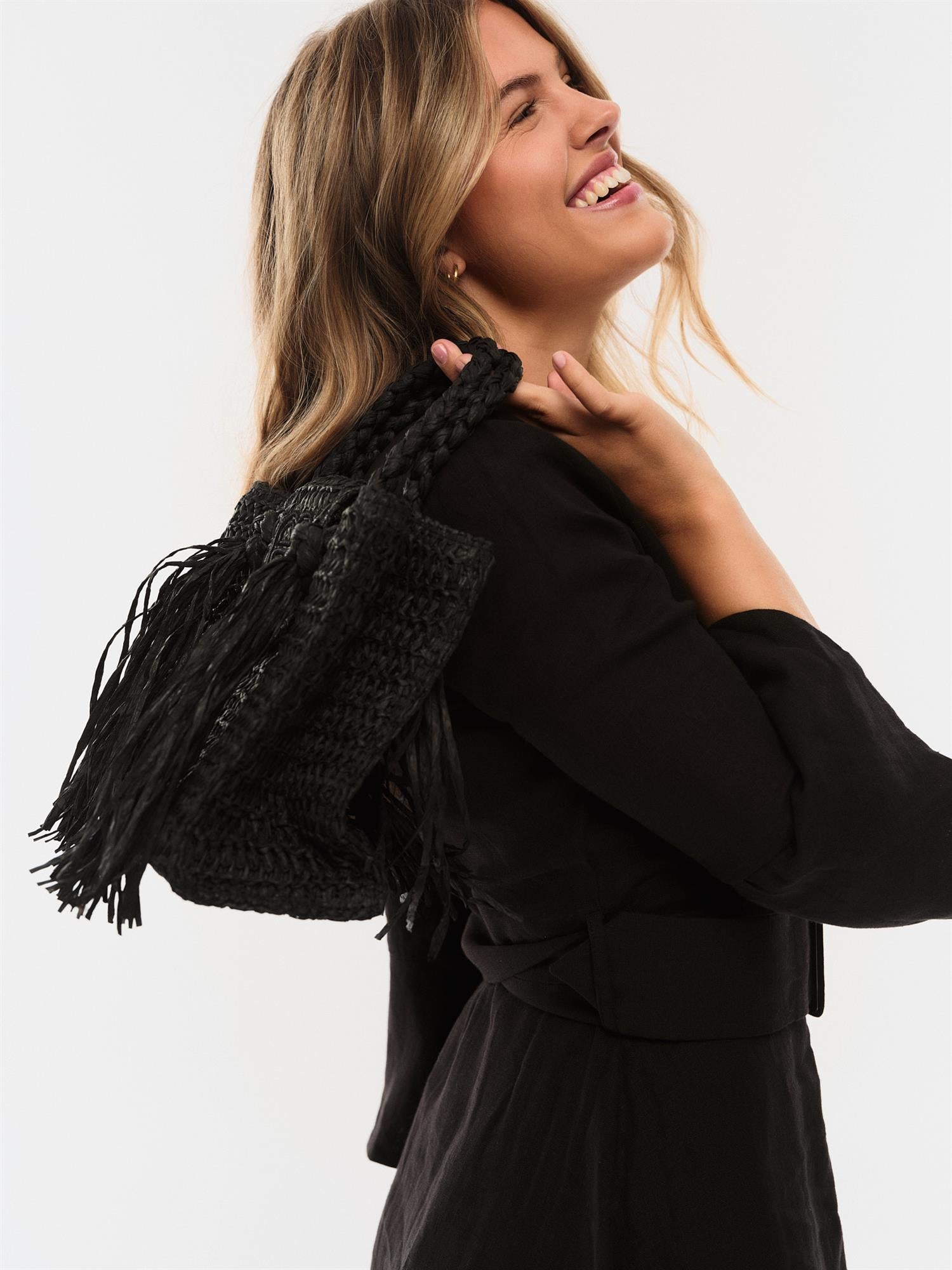 Sigrid Straw Bag Black