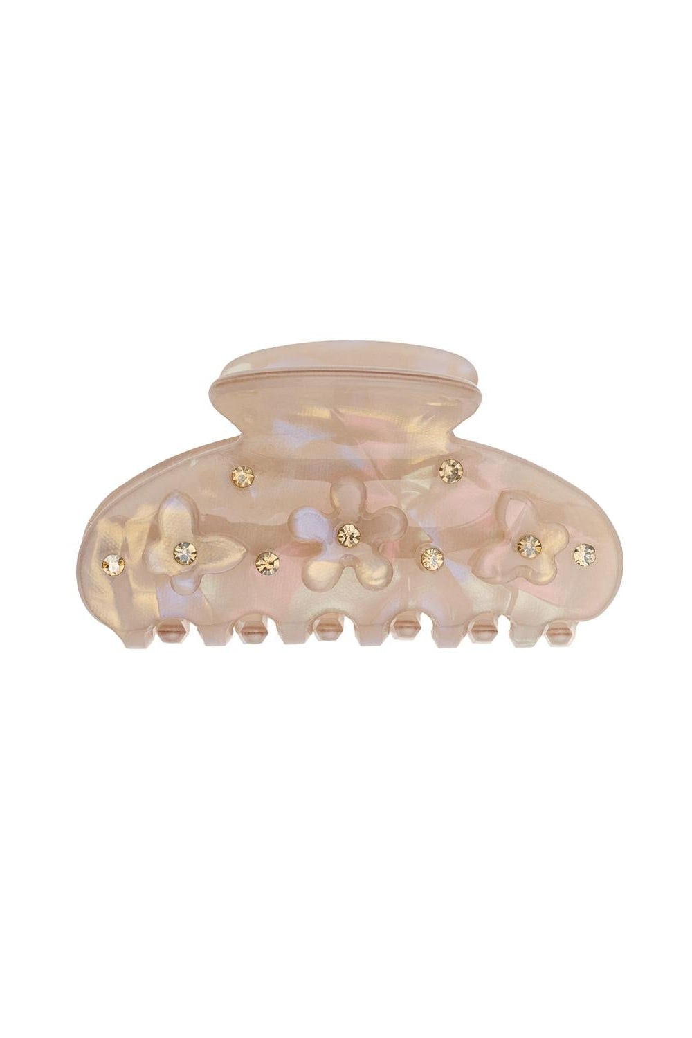 Flower & Butterfly Hair Claw Small Sand