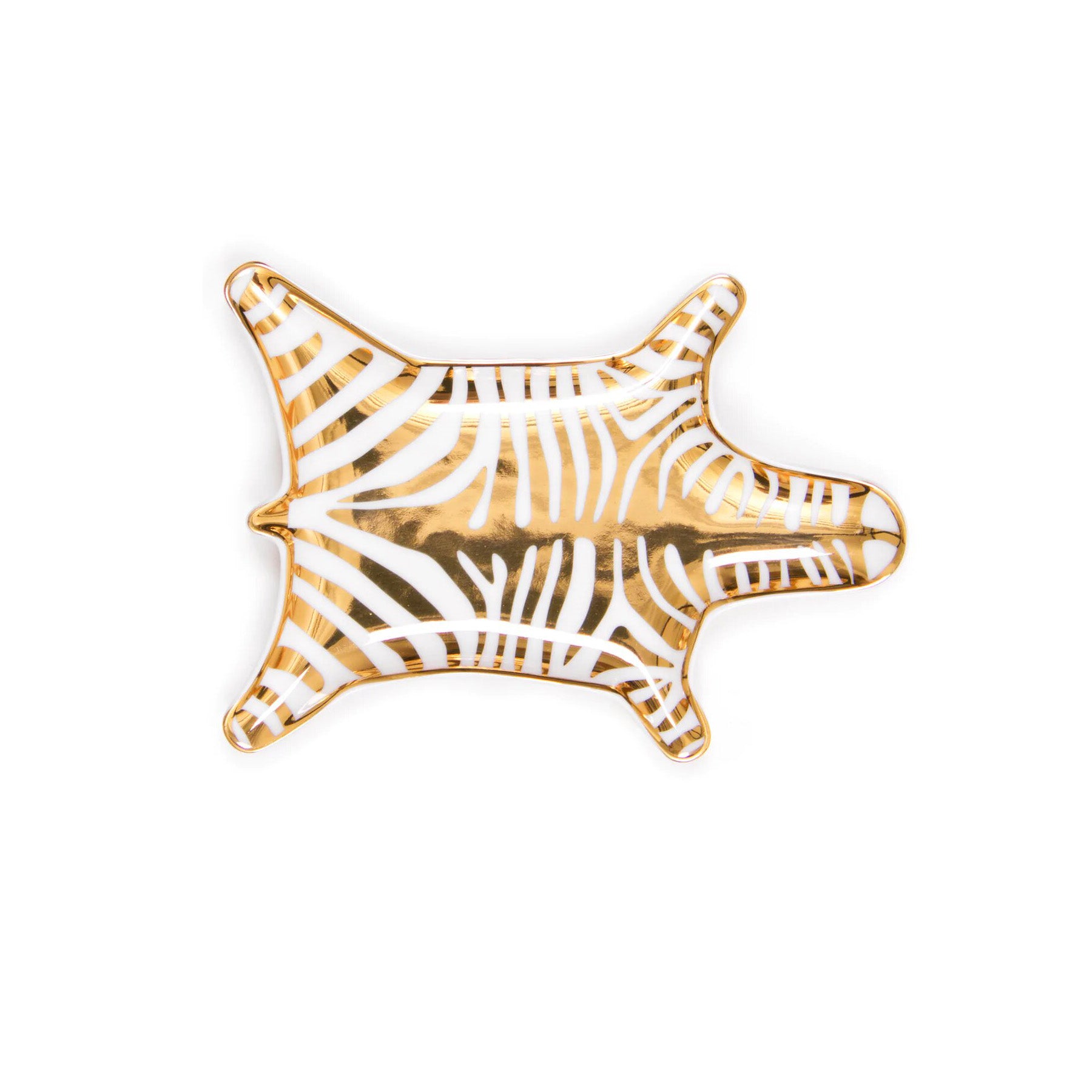 Zebra Stacking Dish Gold