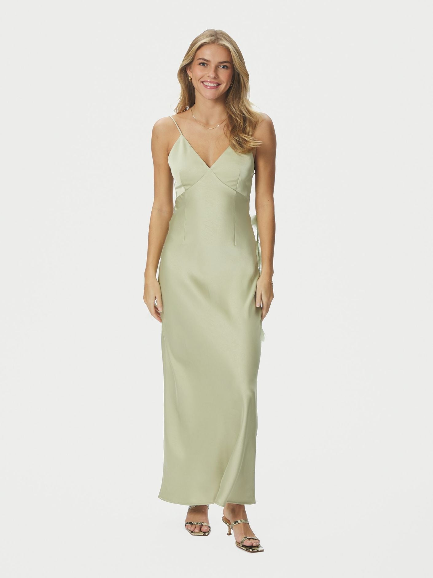 Colly Heavy Sateen Kjole Mint Grønn