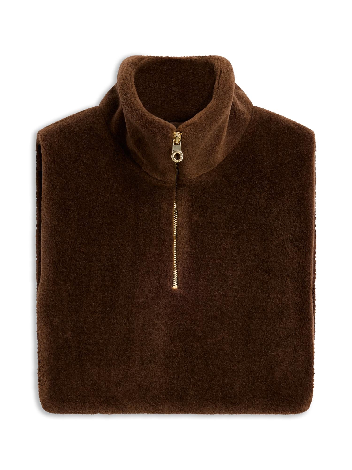 Belle Shearling High Neck Brown