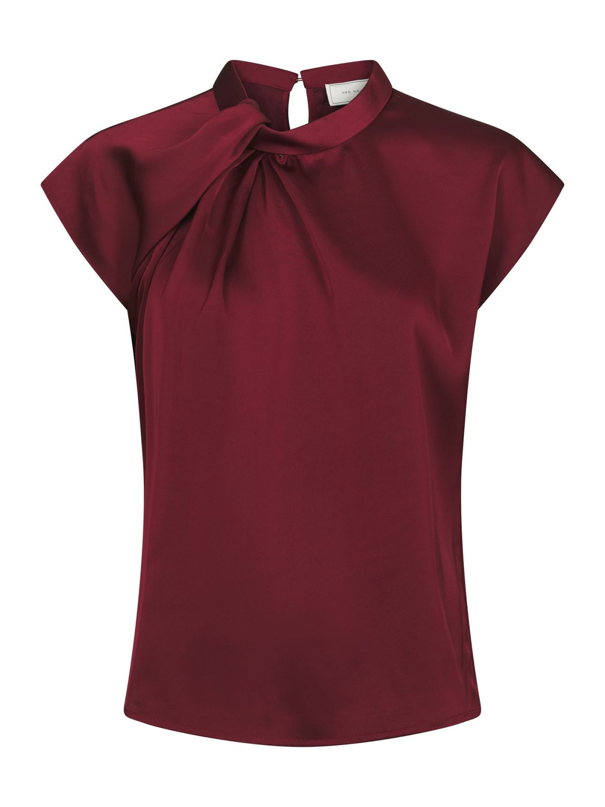 Fleur Drapy Sateen Blouse Burgundy