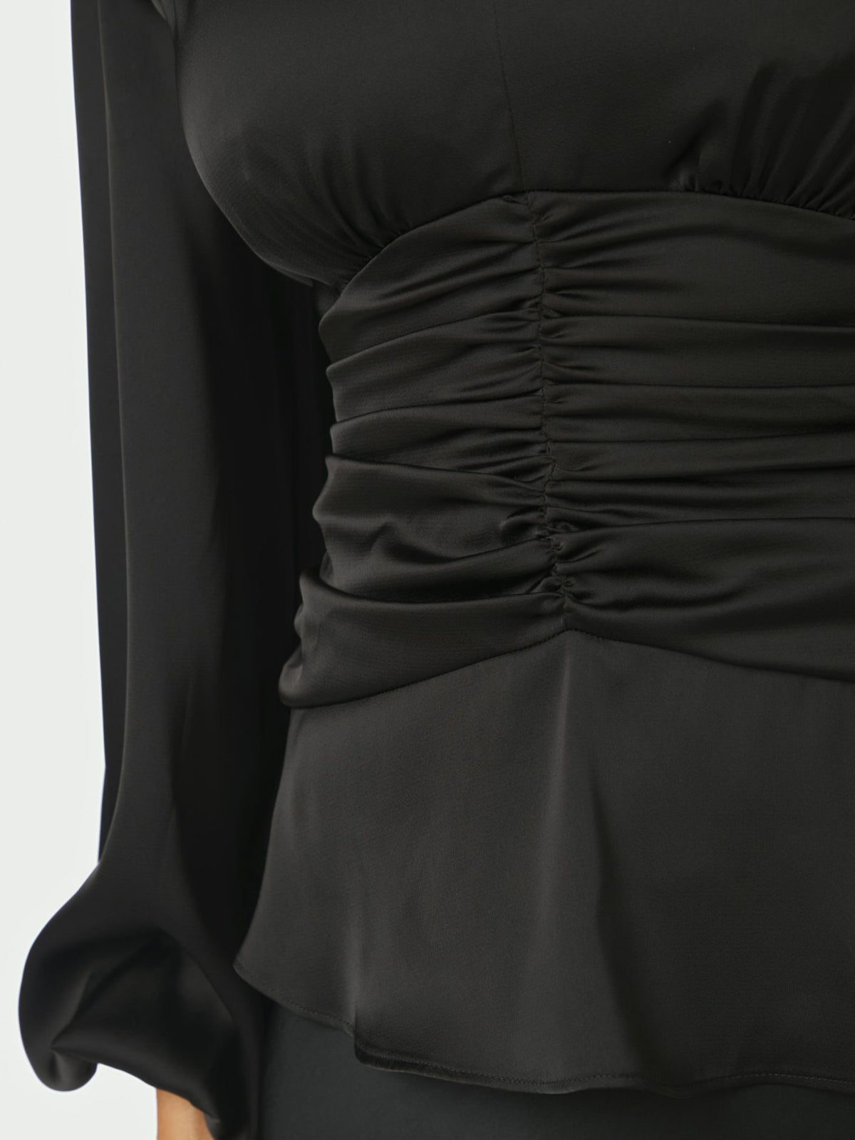 Pascal Drapy Satin Blouse Black