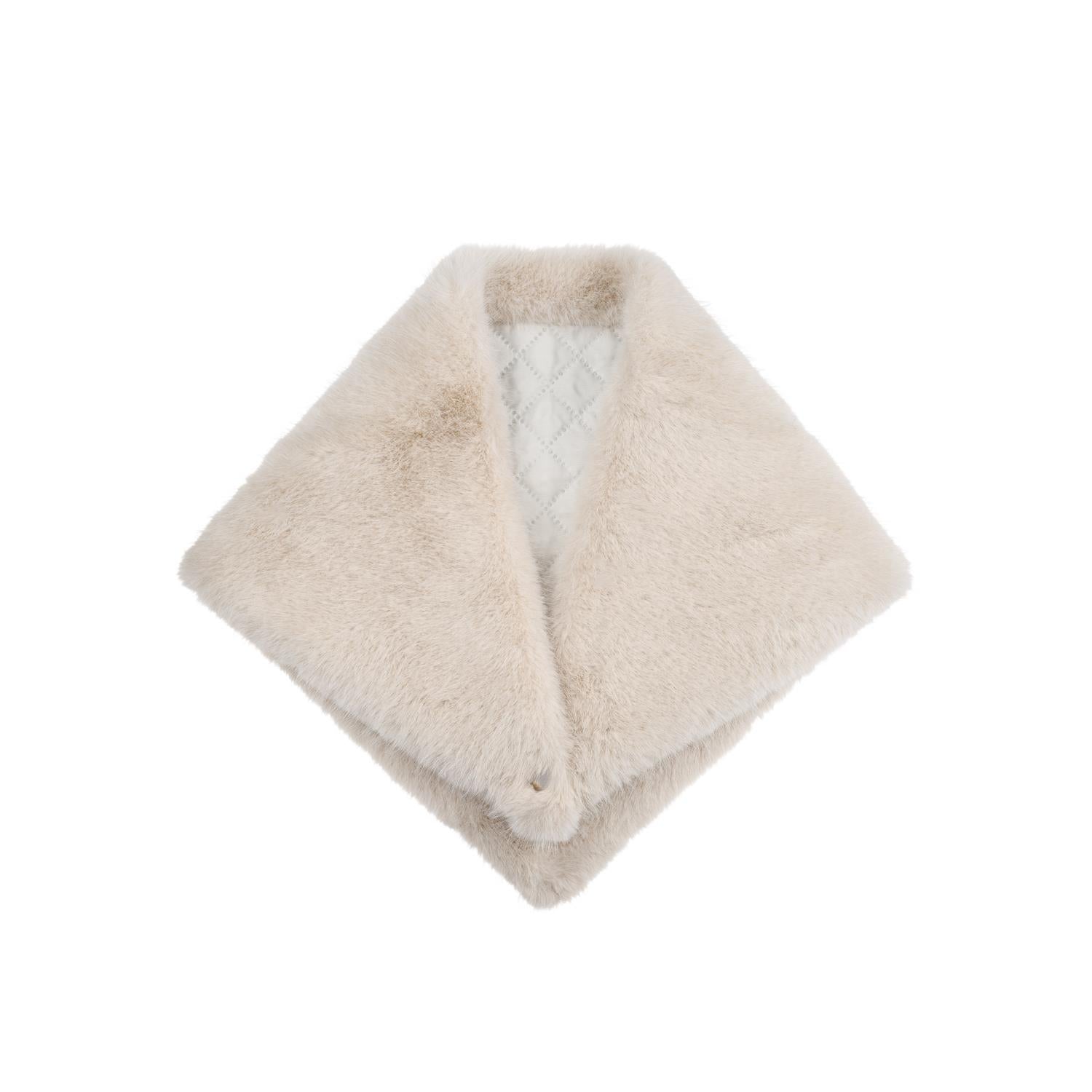Faux Fur Mink Triangle Scarf Sand