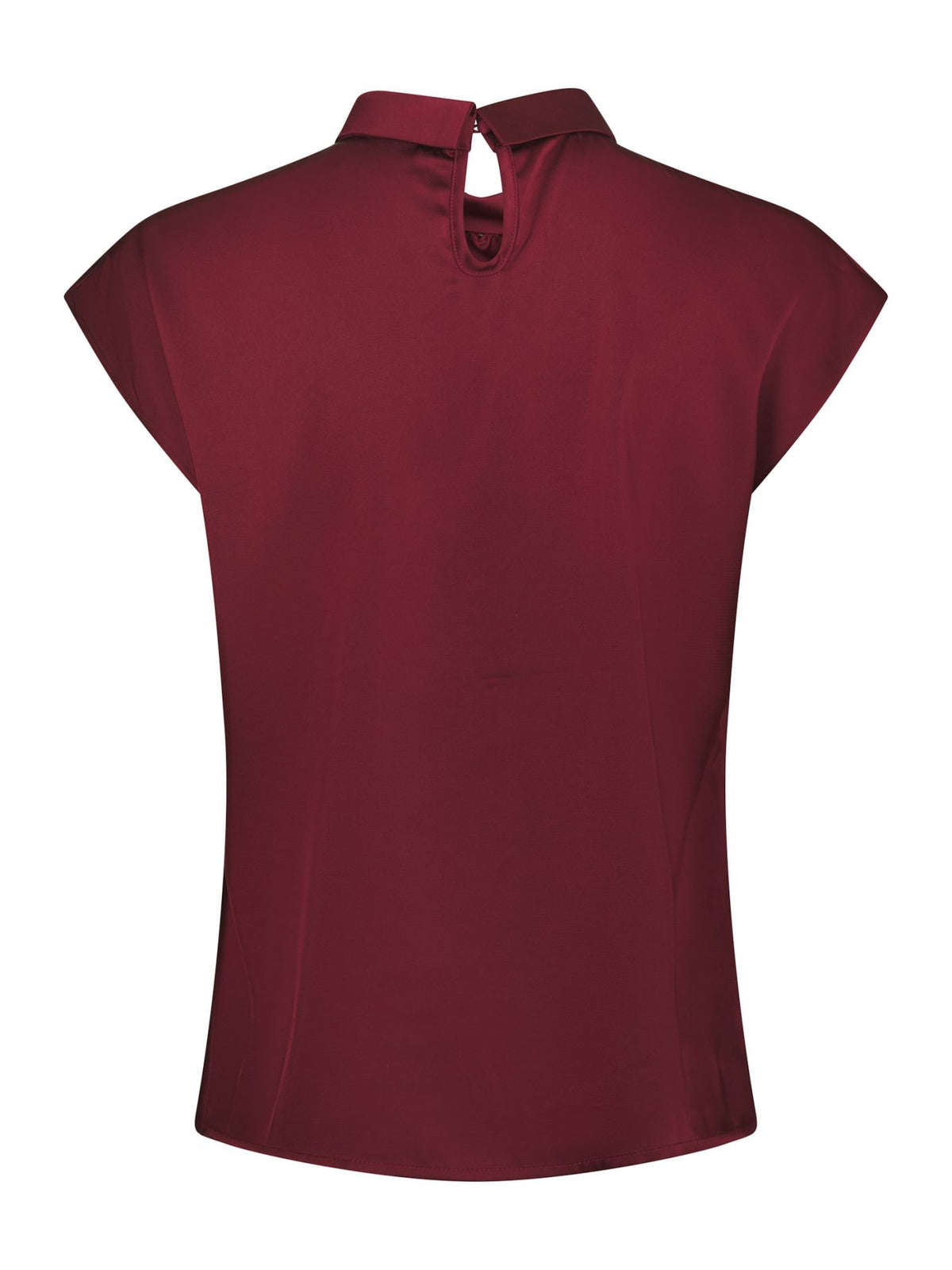 Fleur Drapy Sateen Blouse Burgundy