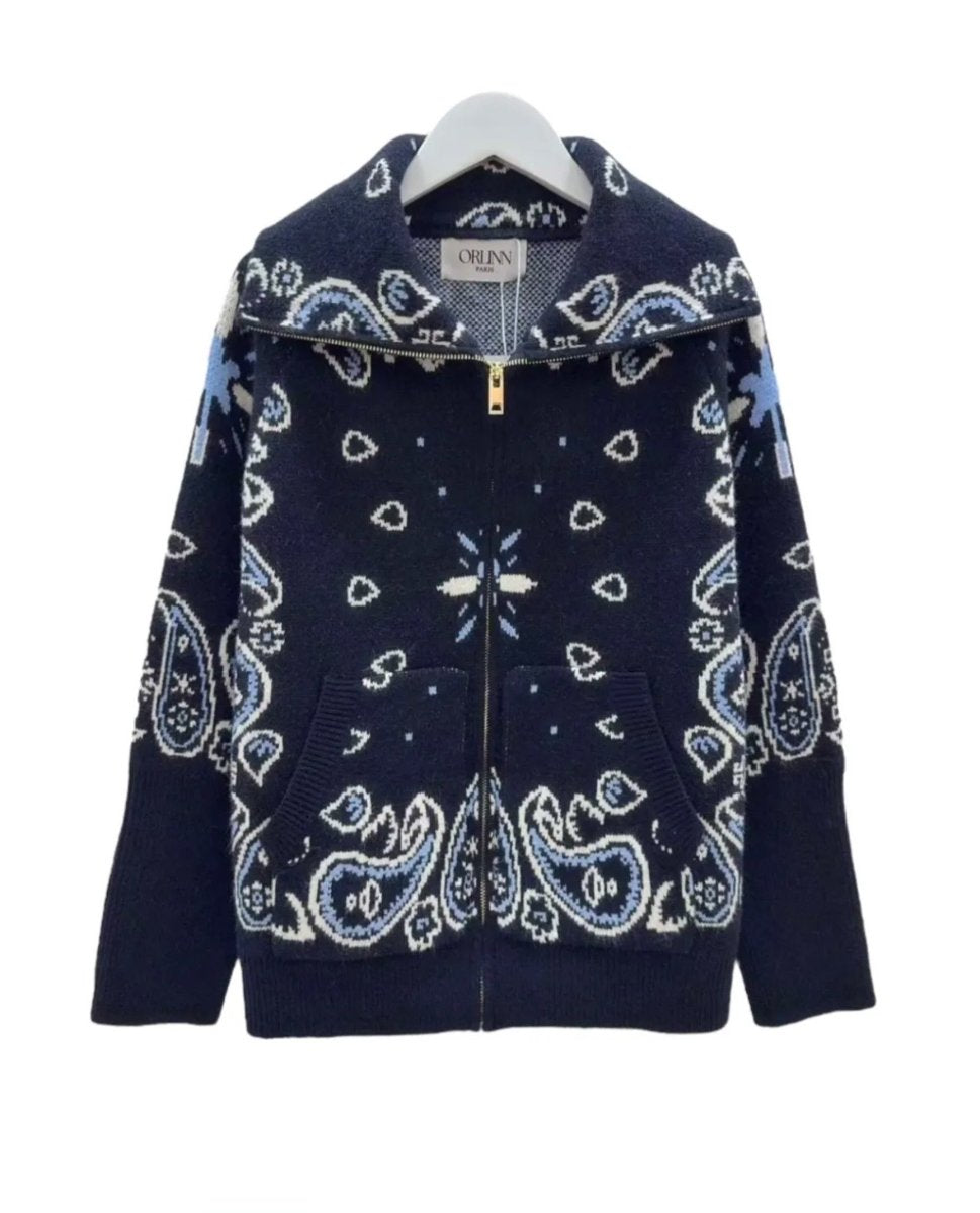 Paisley Jacket Zip Navy