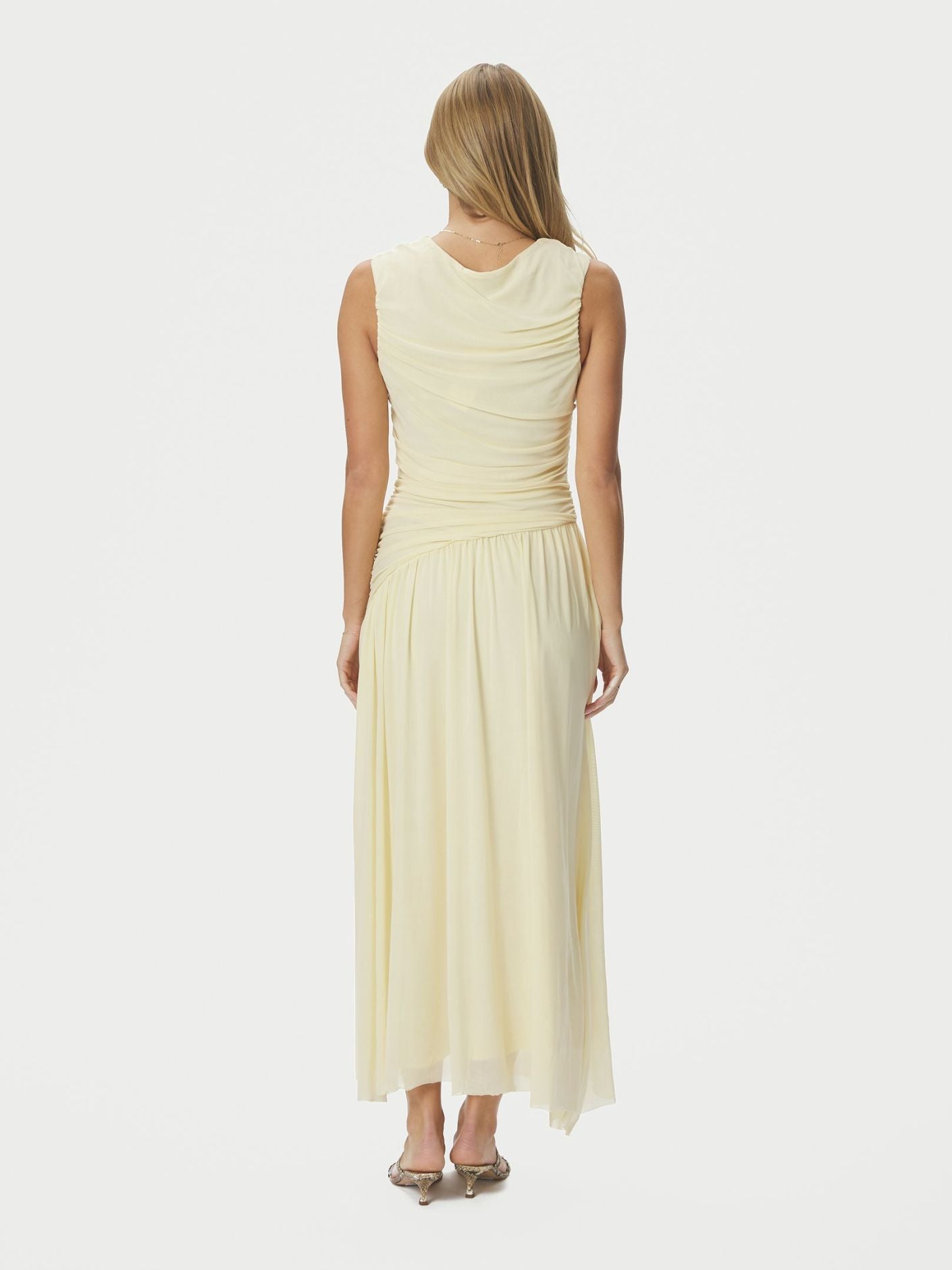 Cludine Mesh Dress Light Yellow