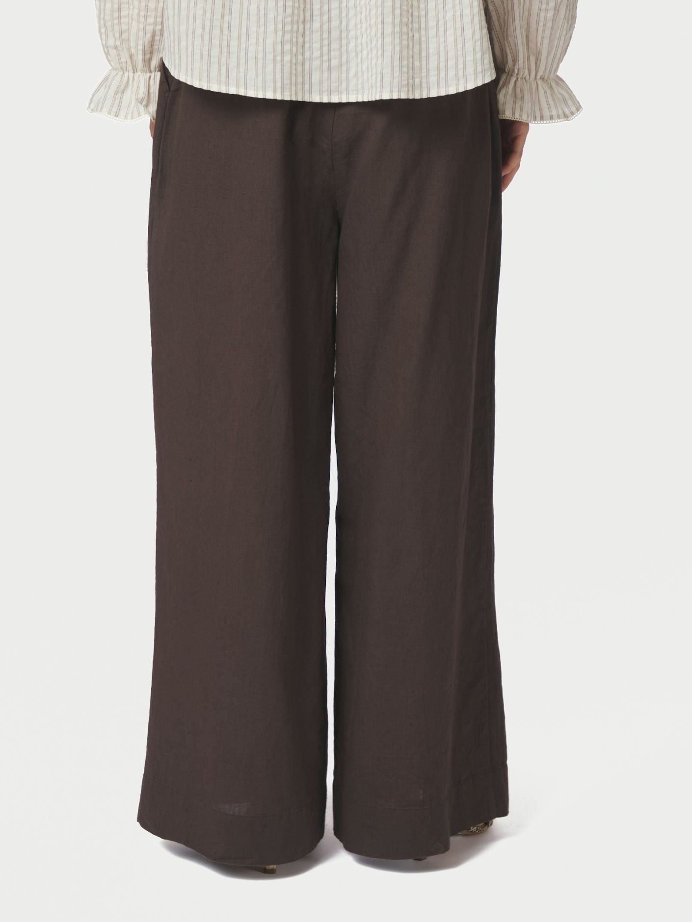 Heifa Linen Pants Dark Brown