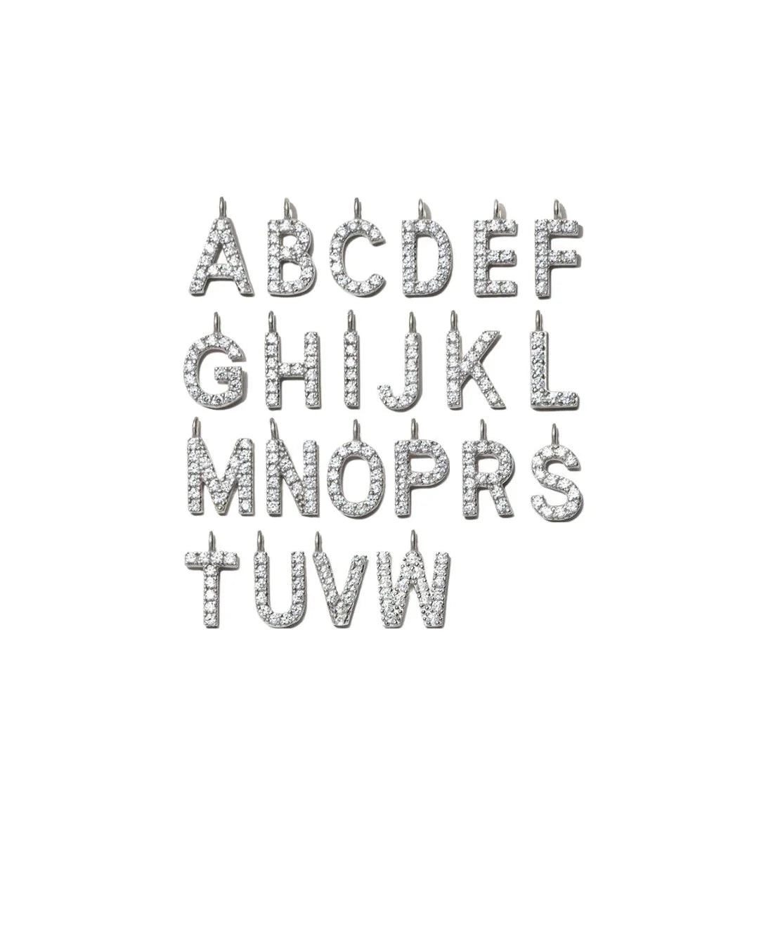 Stone Letter Charm E Silver