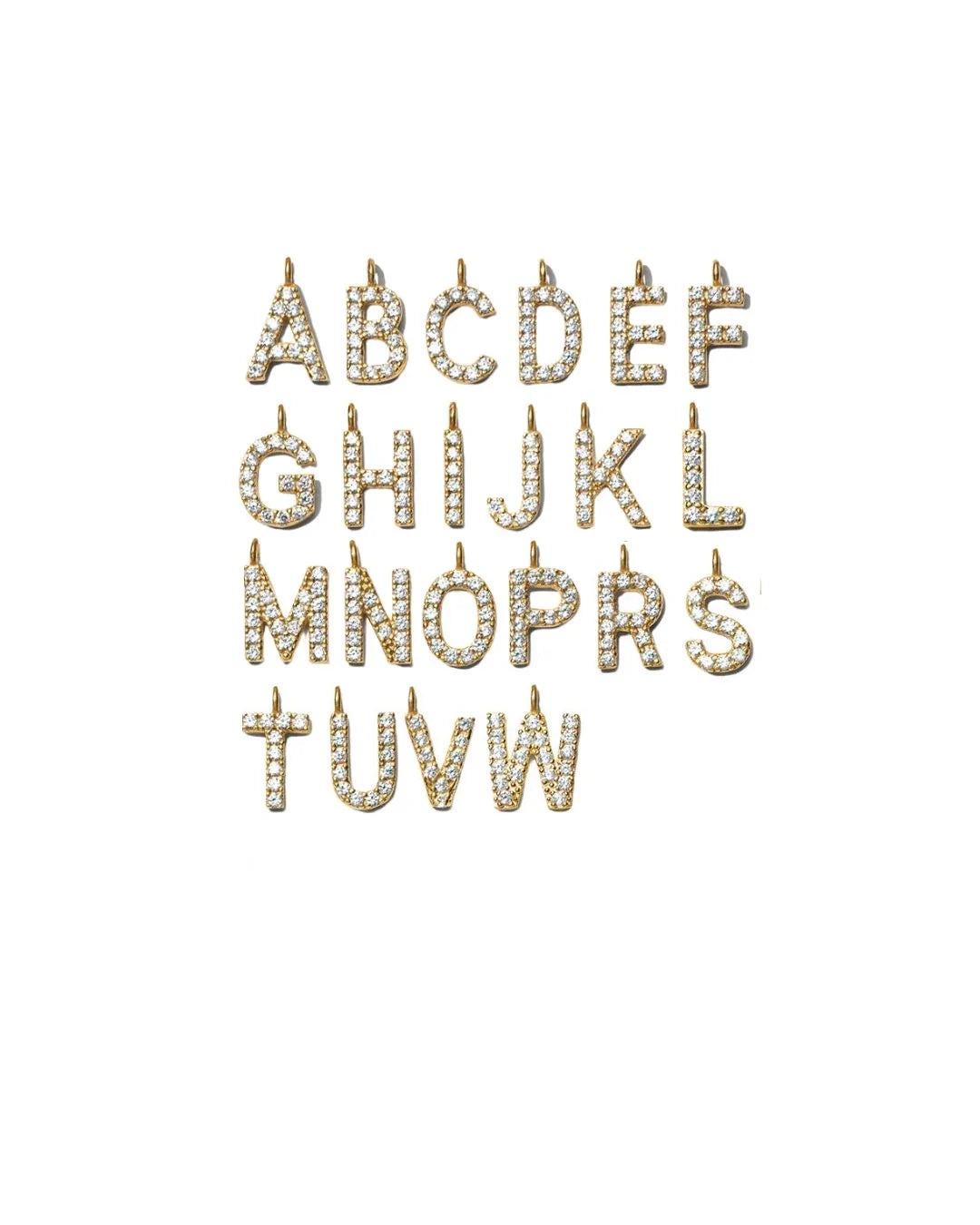 Stone Letter Charm S Gold