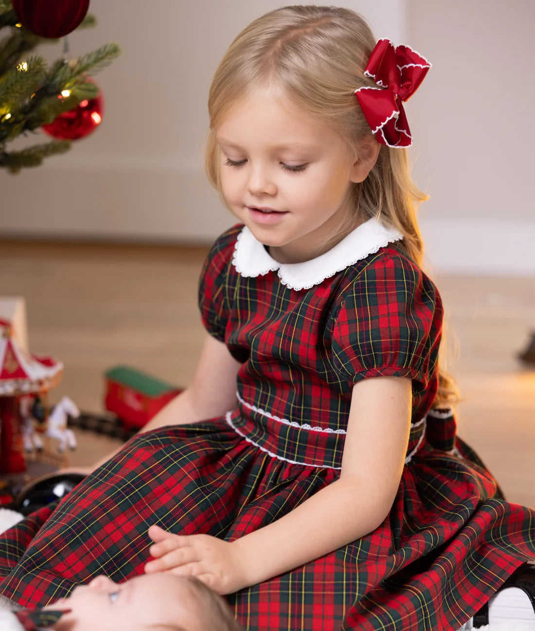 Plaid Fanny Dress Red