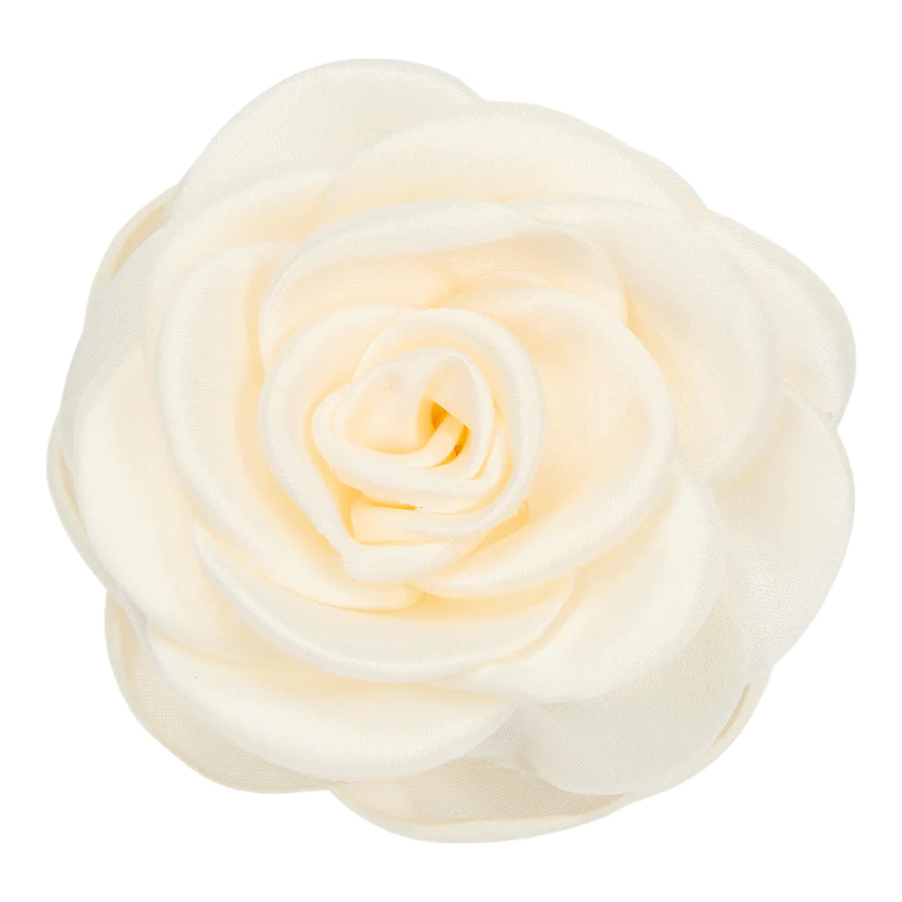 Small Satin Rose Claw Ivory