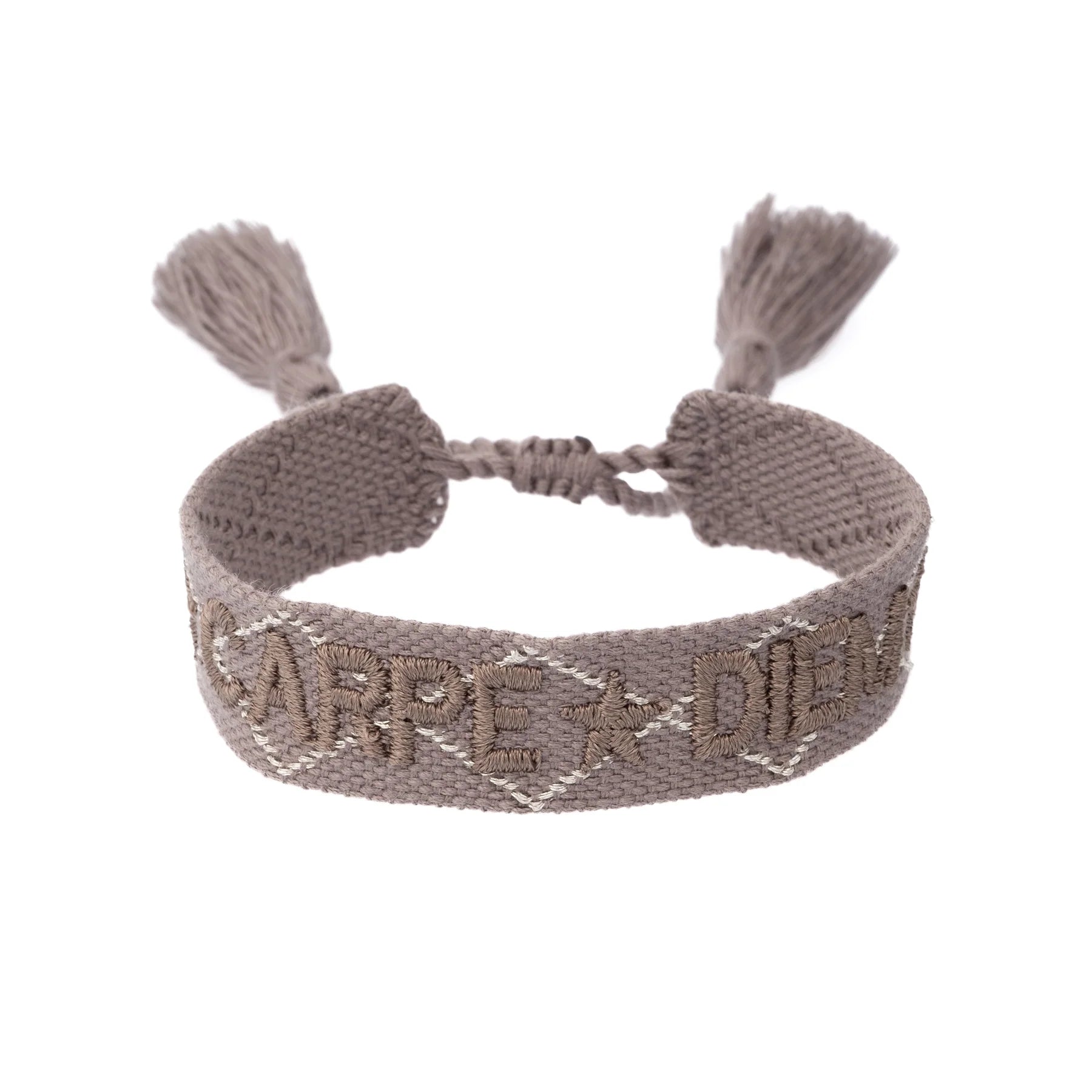 Woven Bracelet "Carpe Diem" Taupe