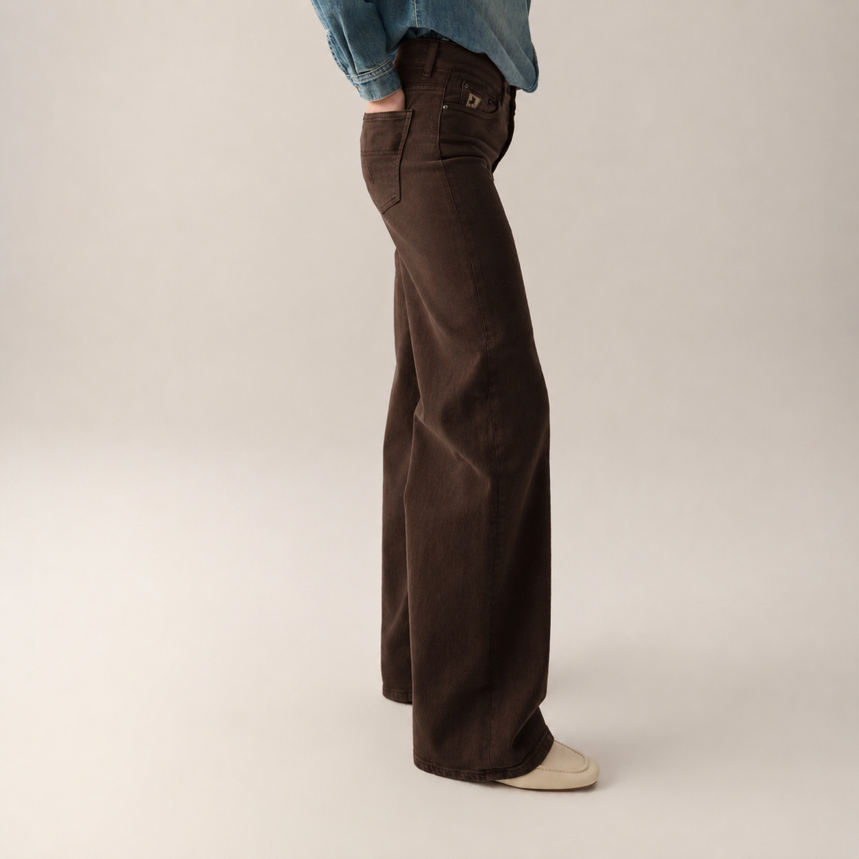 Palazzo Sponge Stretch Chocolate Plum