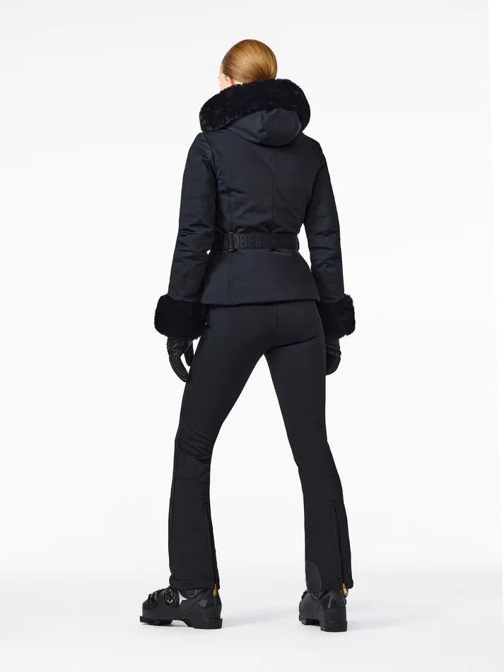 Giselle Faux Border Ski Jacket Black