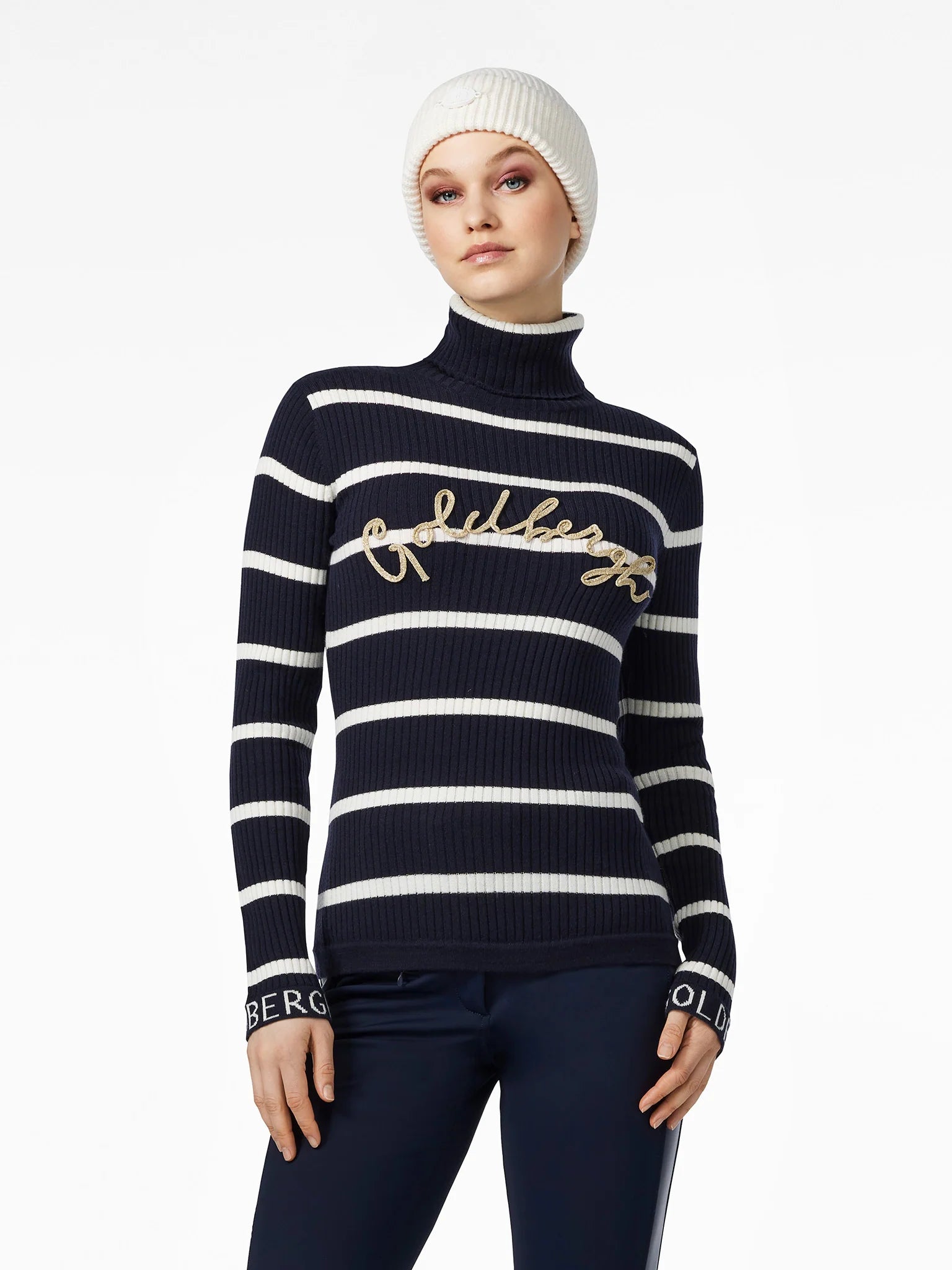 Mimi Long Sleeve Knit Sweater Breton Stripe Blue