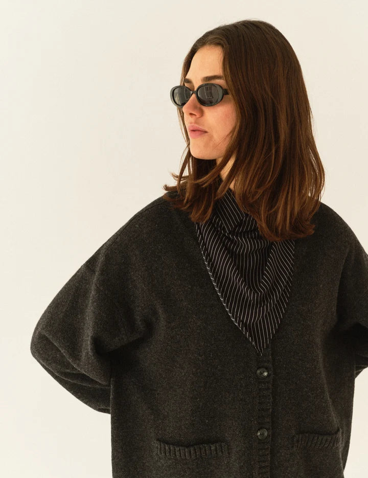 Daze Giga Cardi Dark Grey Melange