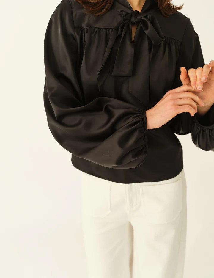 Stella Bow Blouse Black