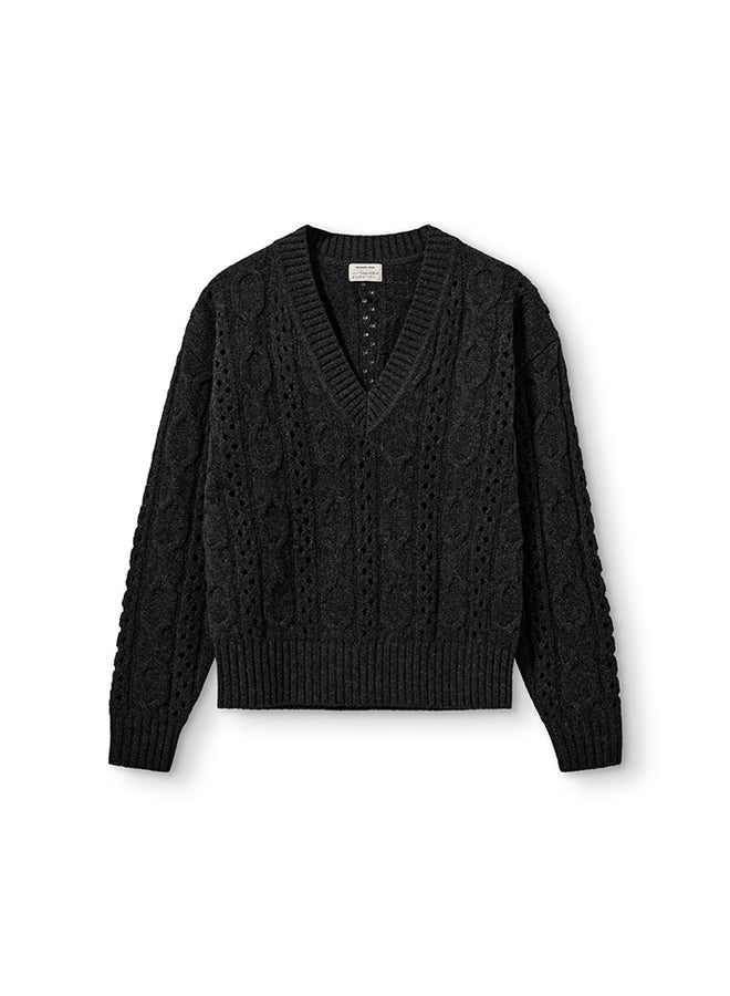 Danze Cable V-Neck Dark Grey Melange