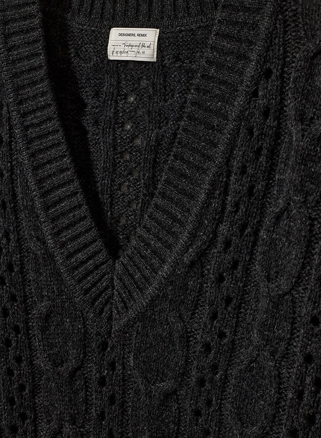 Danze Cable V-Neck Dark Grey Melange