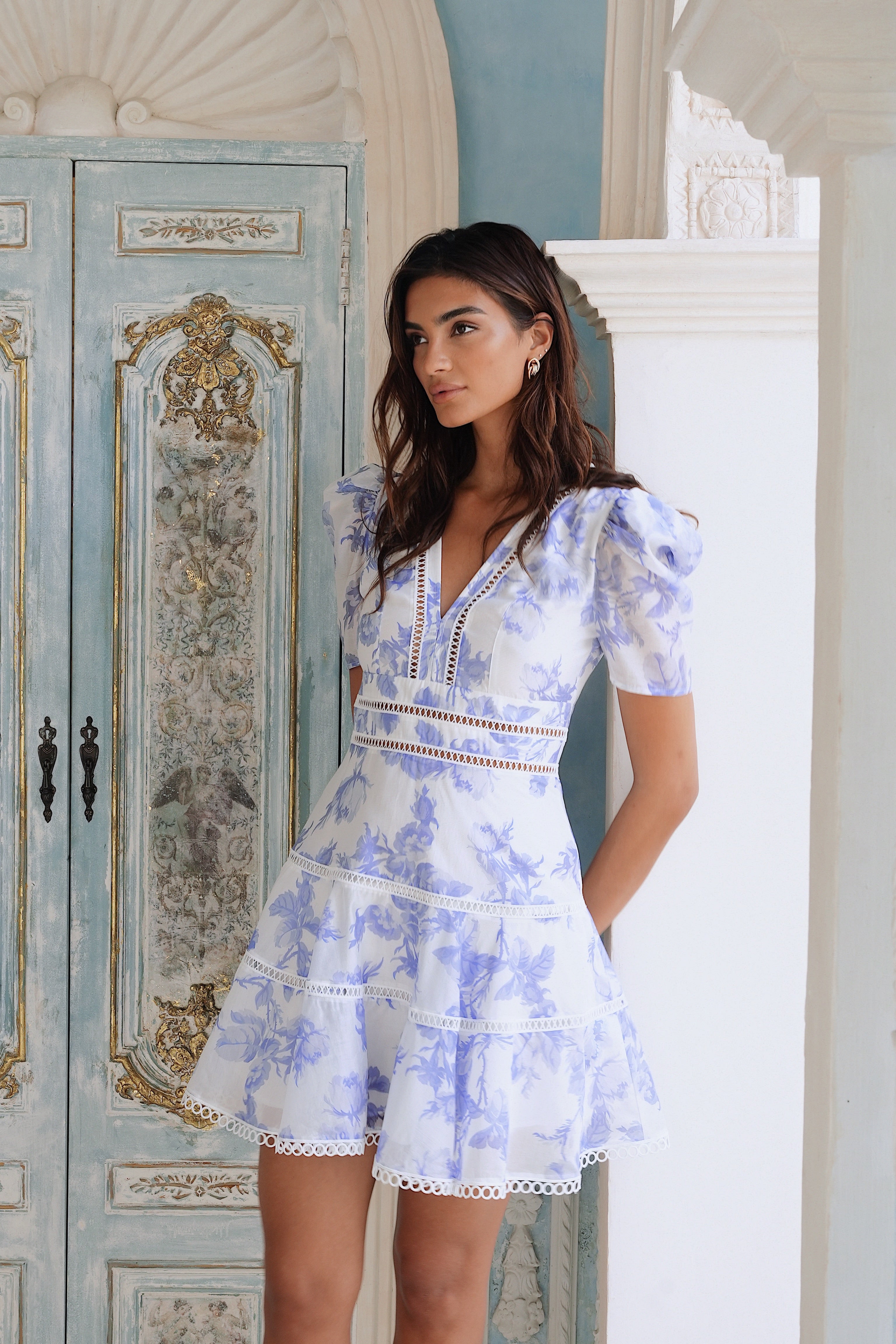 Emie Mini Dress Bluebell Bliss