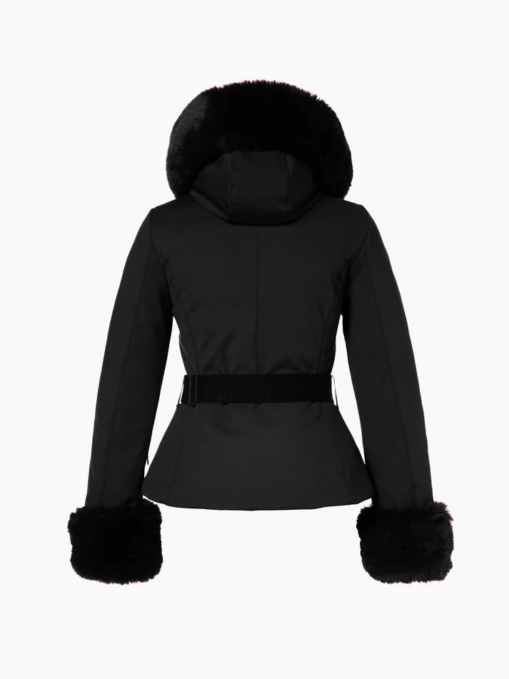 Giselle Faux Border Ski Jacket Black