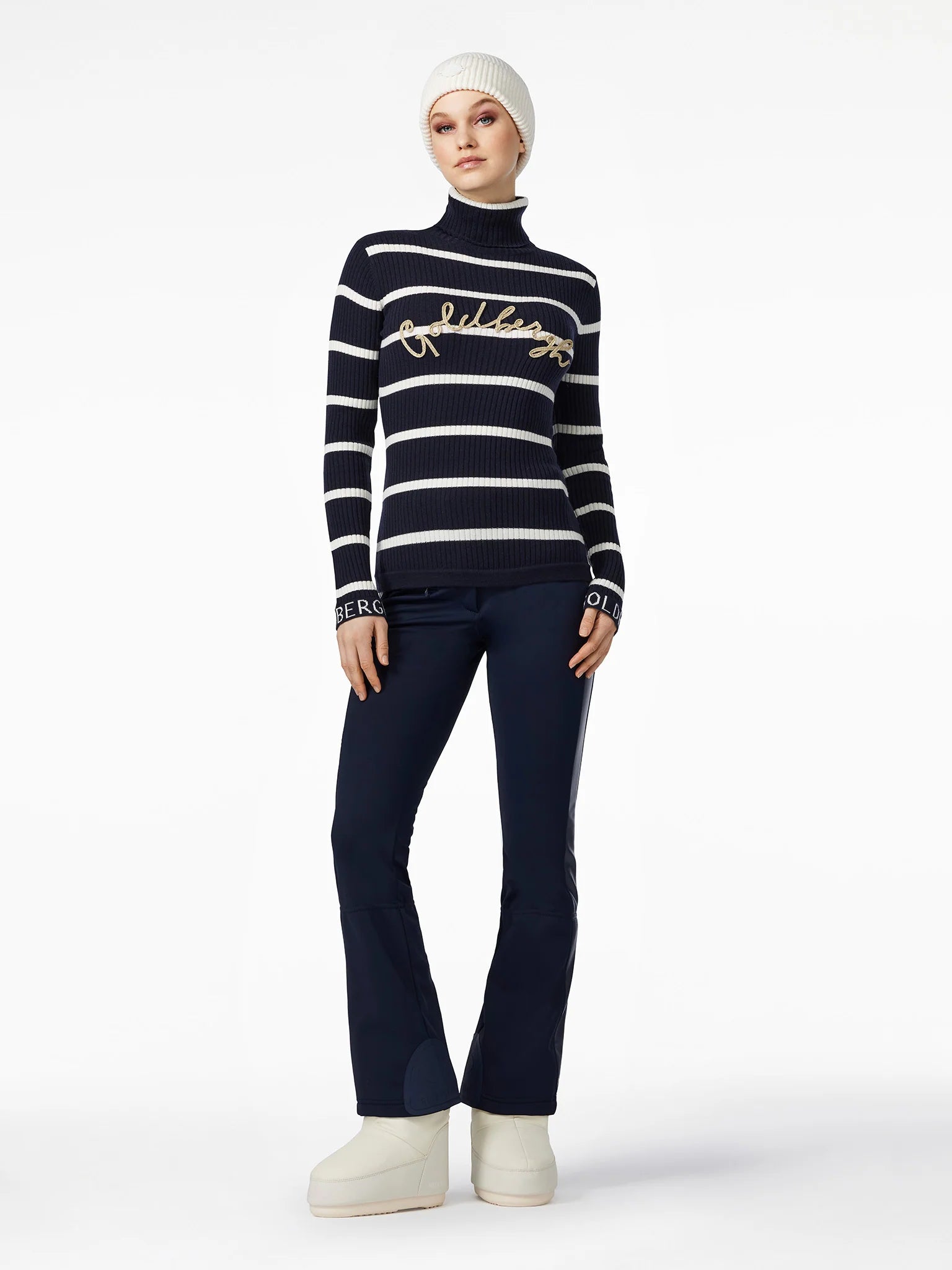 Mimi Long Sleeve Knit Sweater Breton Stripe Blue