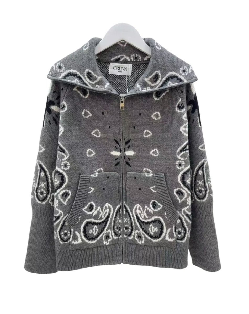Paisley Jacket Zip Grey