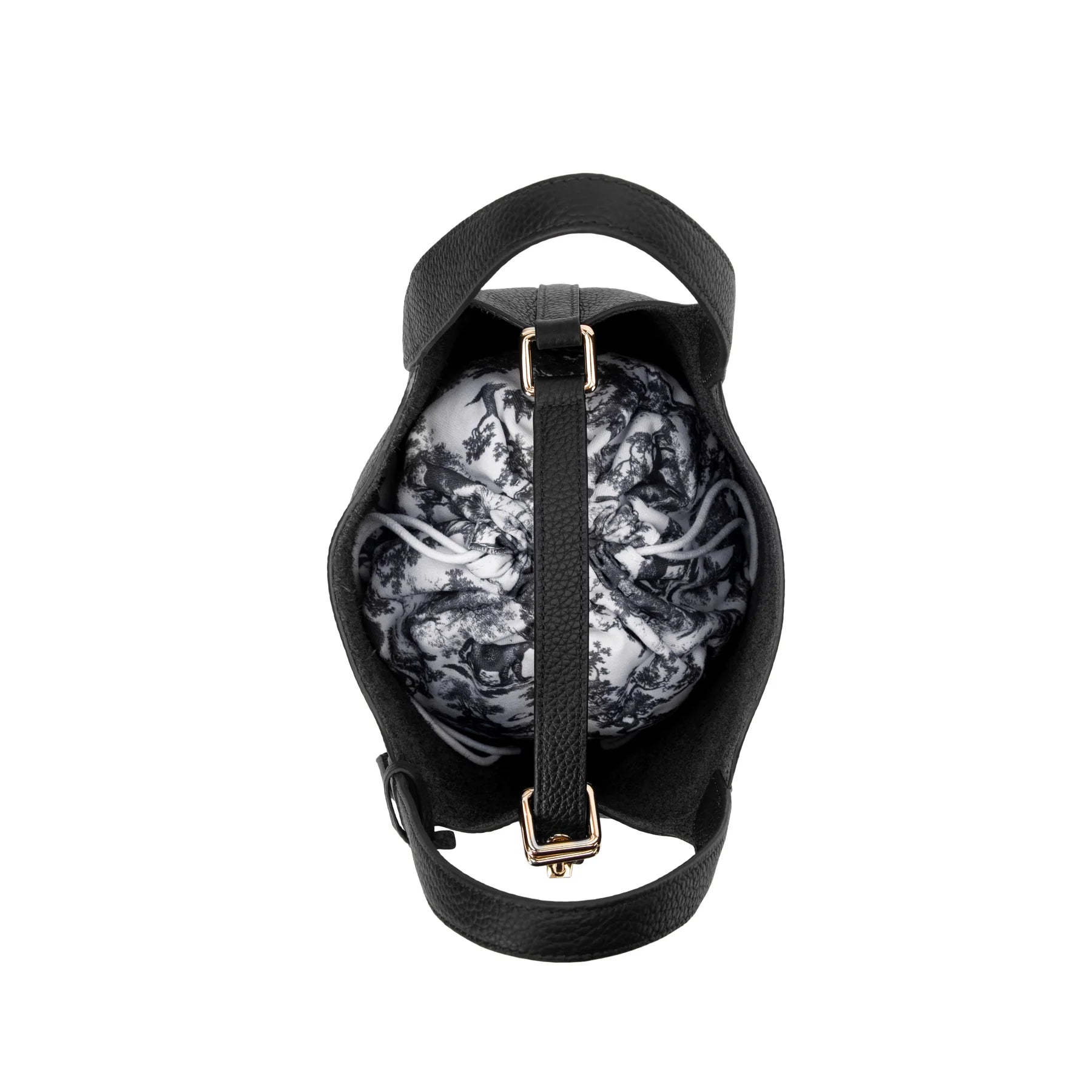 Leather Bucket Bag Mini Black