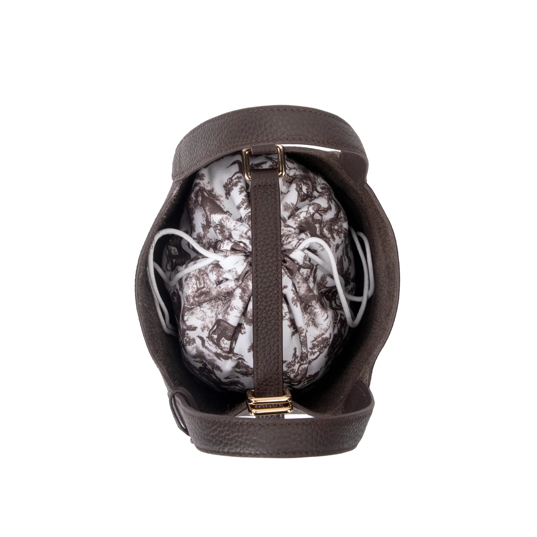 Leather Bucket Bag Mini Chocolate Brown