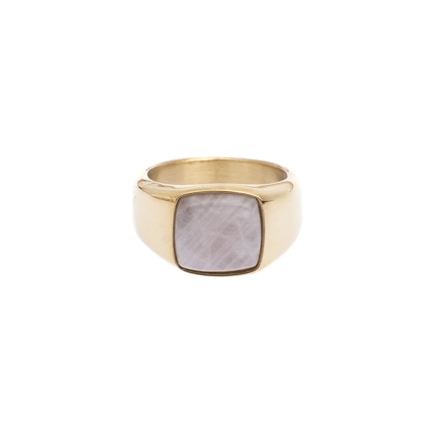 Signet Ring Mini Gold w/ Rose Quartz