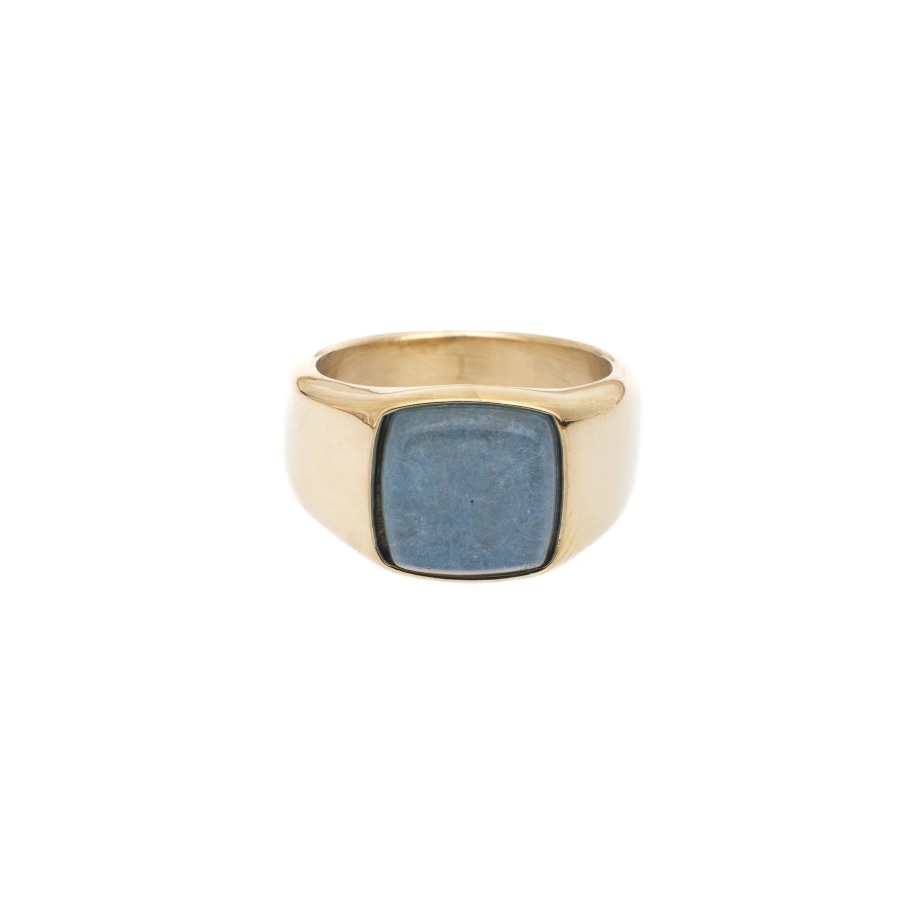 Signet Ring Mini Gold w/ Blue Agelite