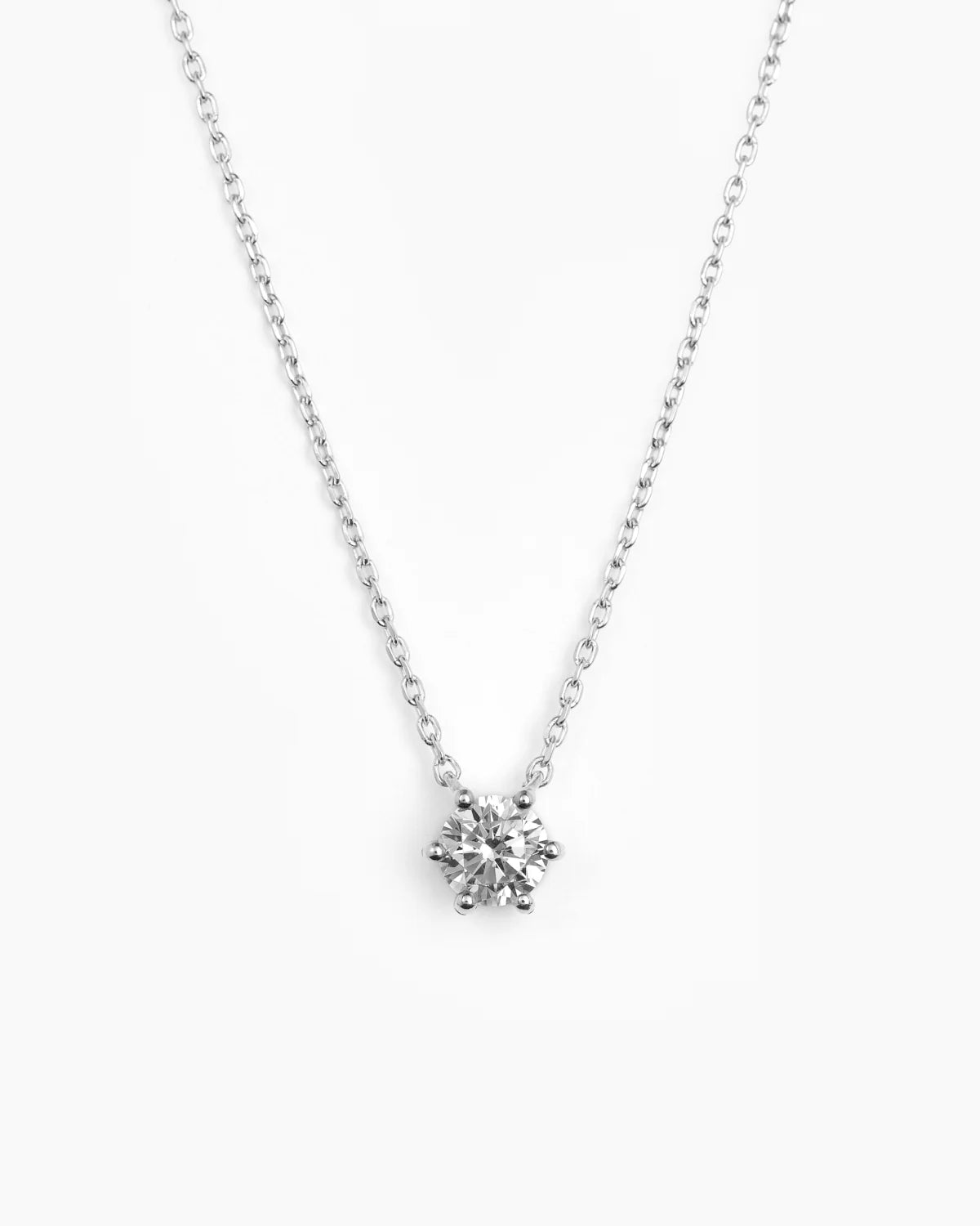 Solitaire Necklace 6mm Silver