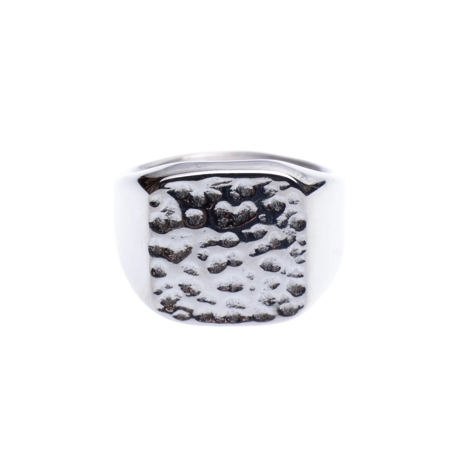 Structured Signet Ring Square Silver
