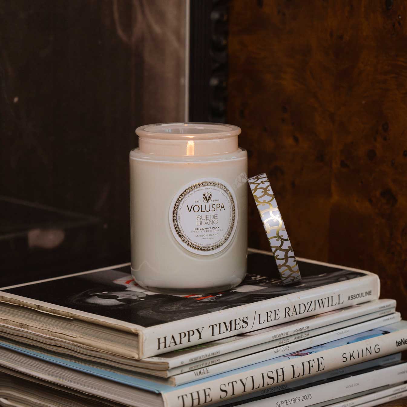 Large Jar Blonde Suede Blanc