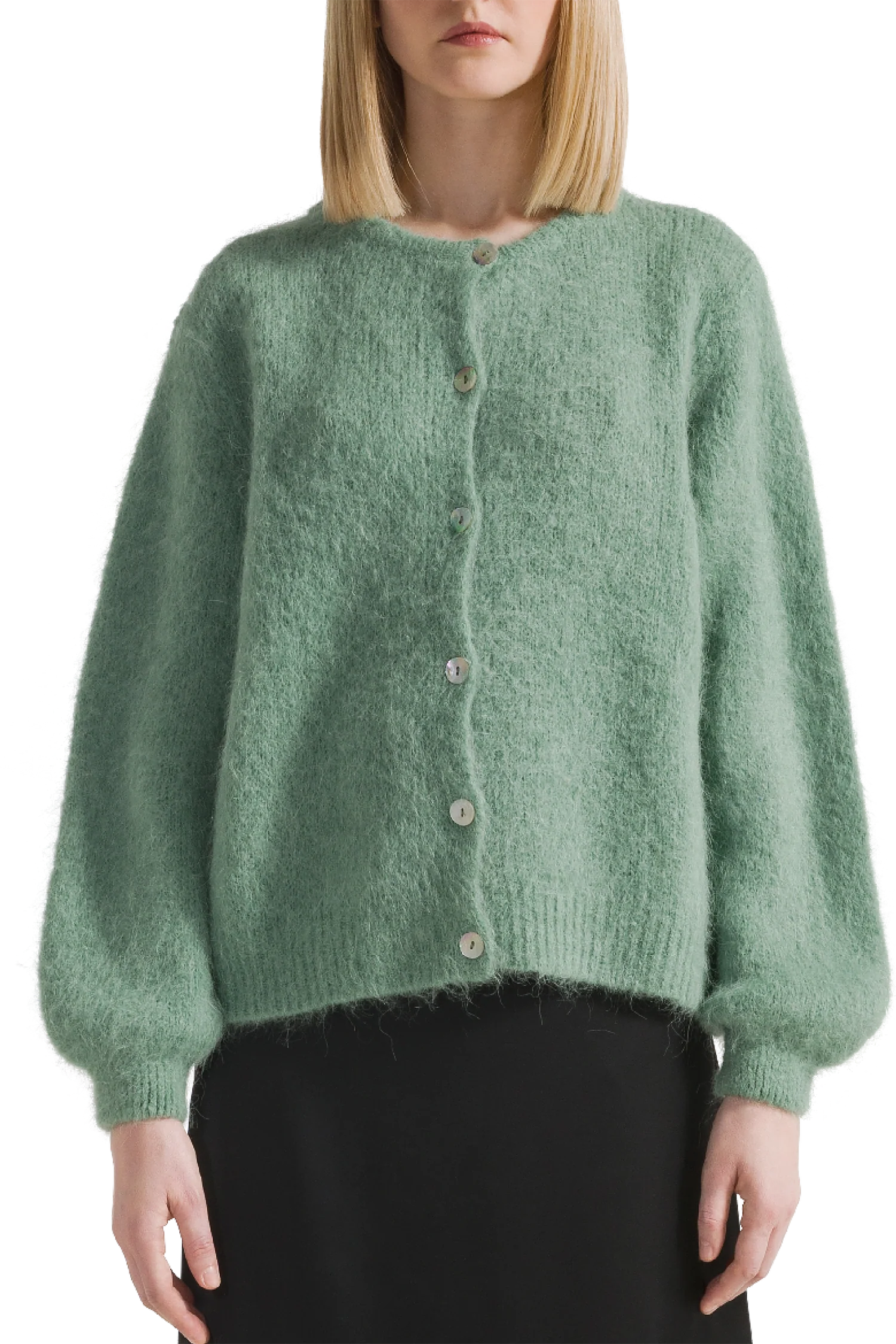 Susan Alpaca Cardigan Dusty Green