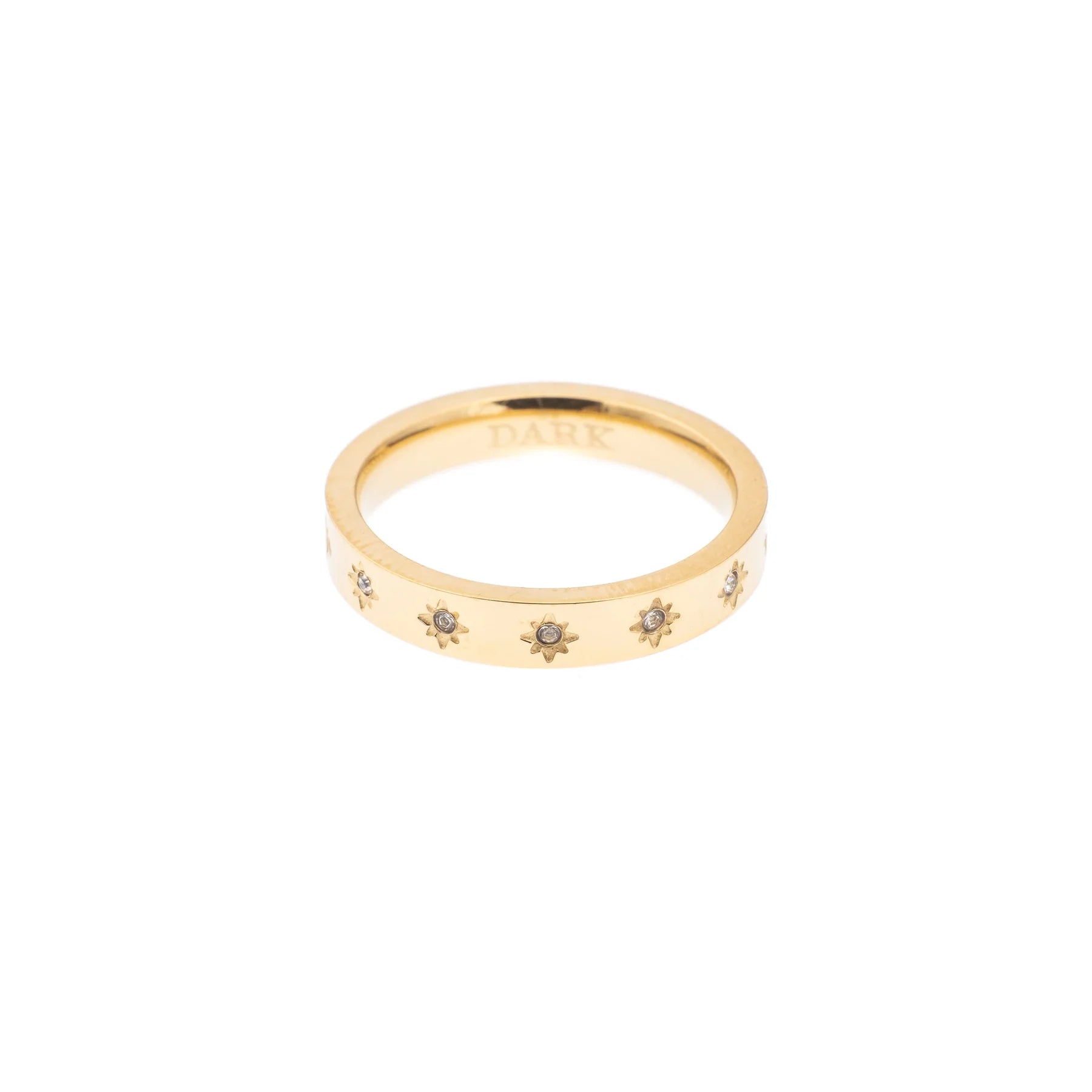 Star Ring w/ Crystals Thin Gold