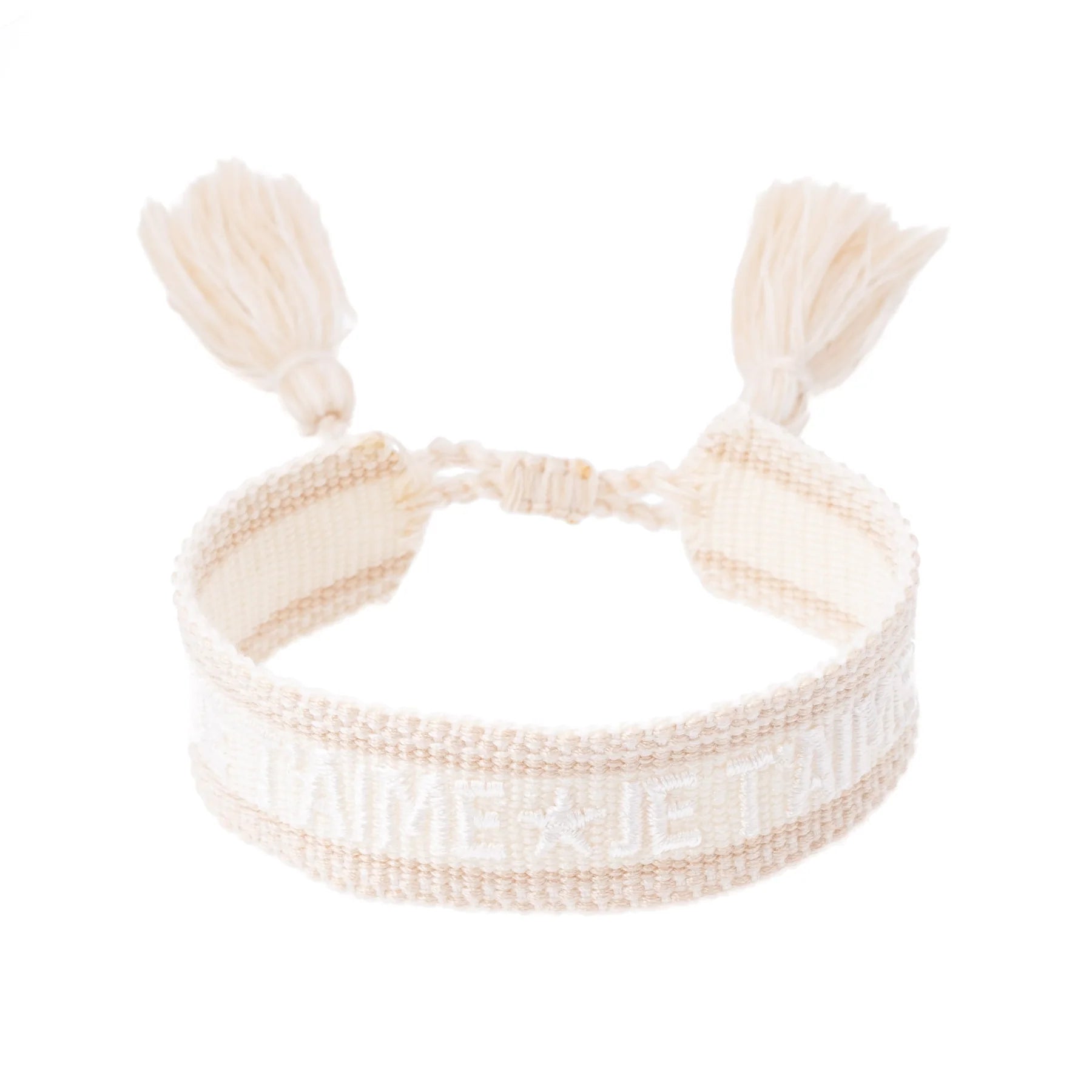 Woven Bracelet "Je T'aime" Vanilla