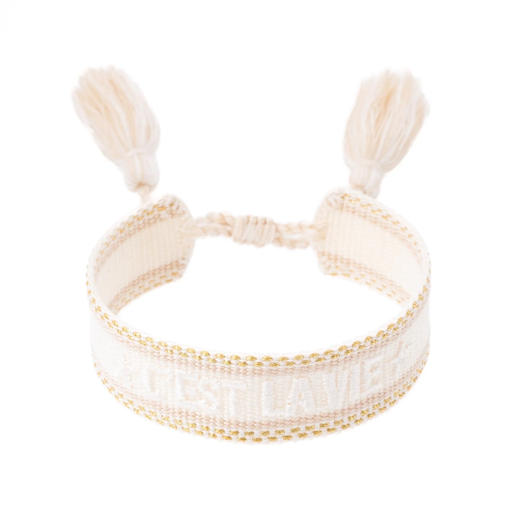 Woven Bracelet "C'est La Vie" Vanilla w/Gold