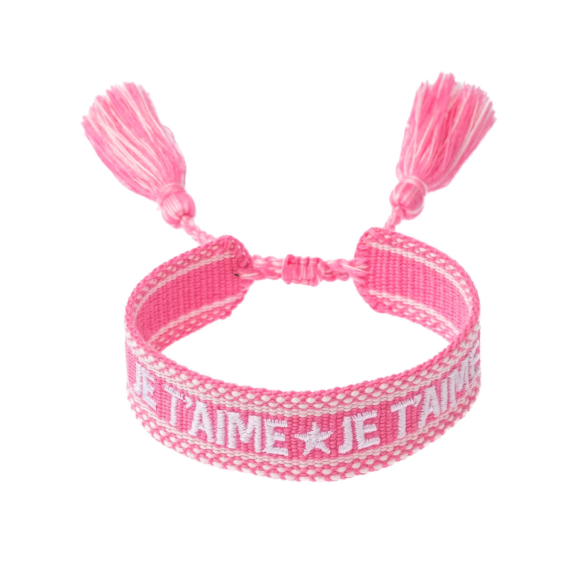 Woven Bracelet 'Je T'aime' Pink