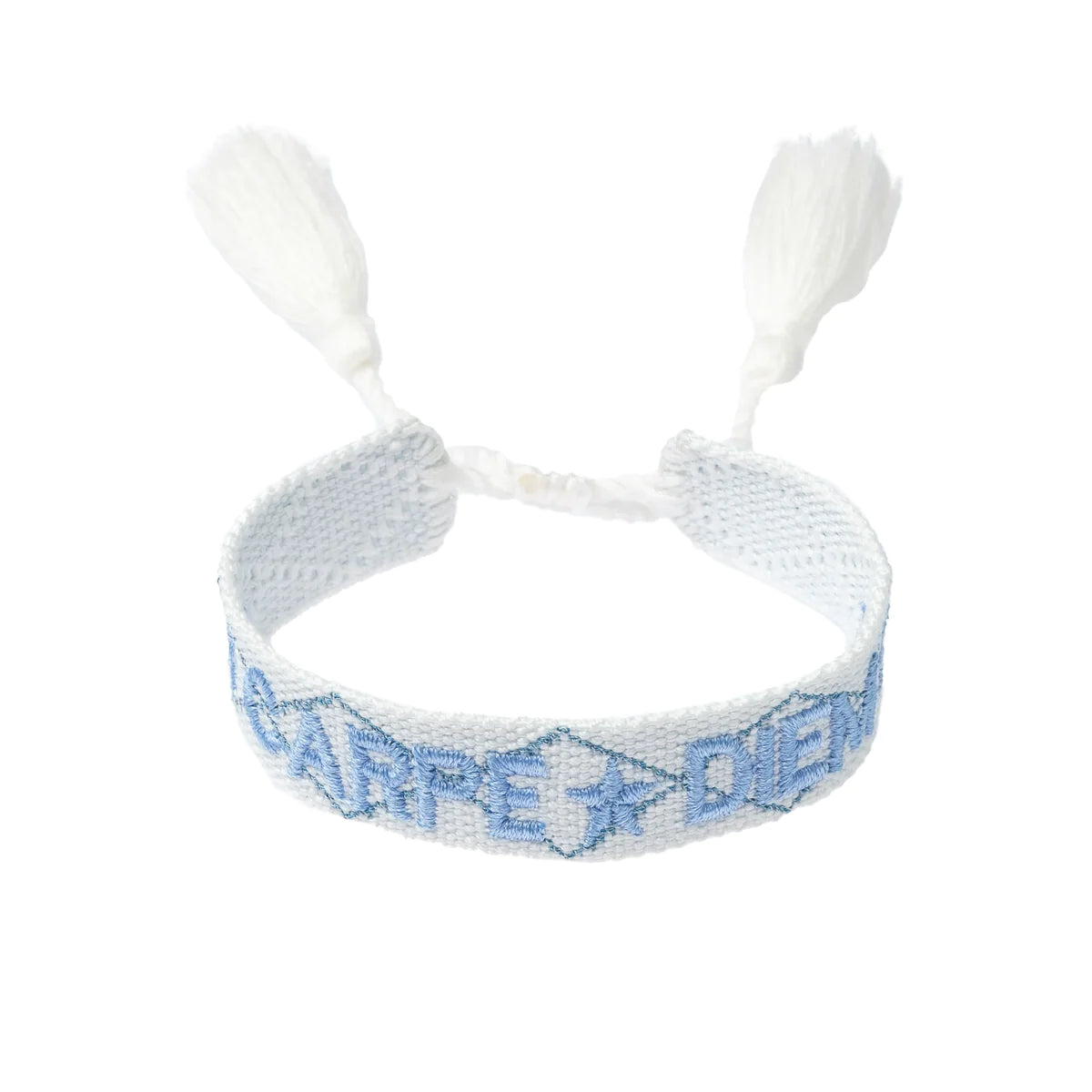 Woven Bracelet Carpe Diem White Light Blue