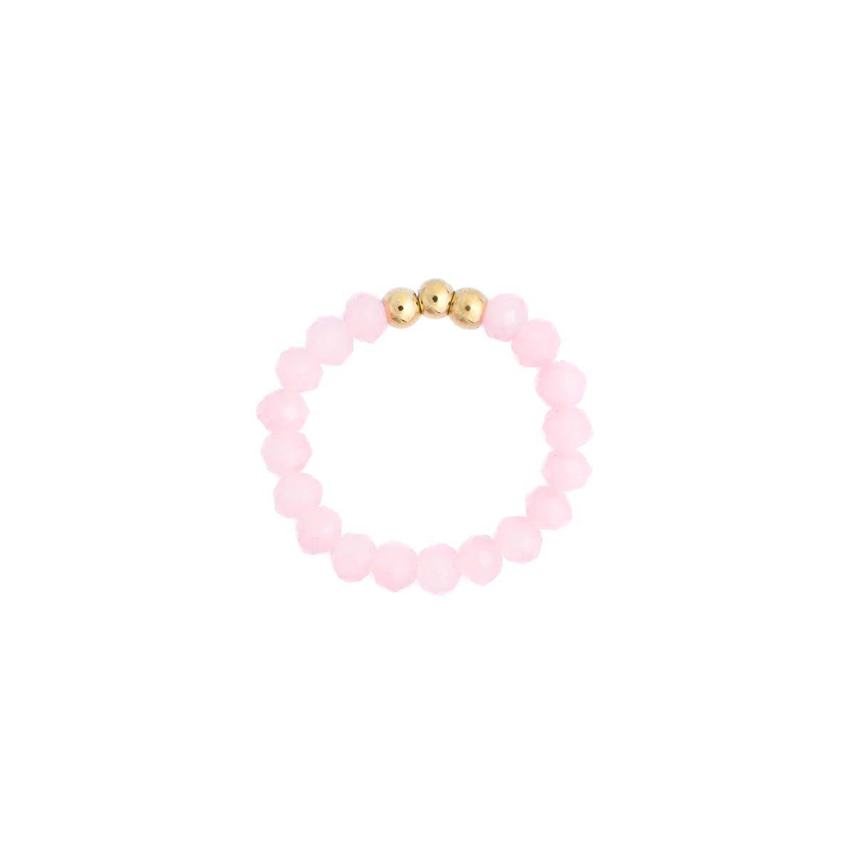Crystal Bead Ring 3mm Sparkled Rose