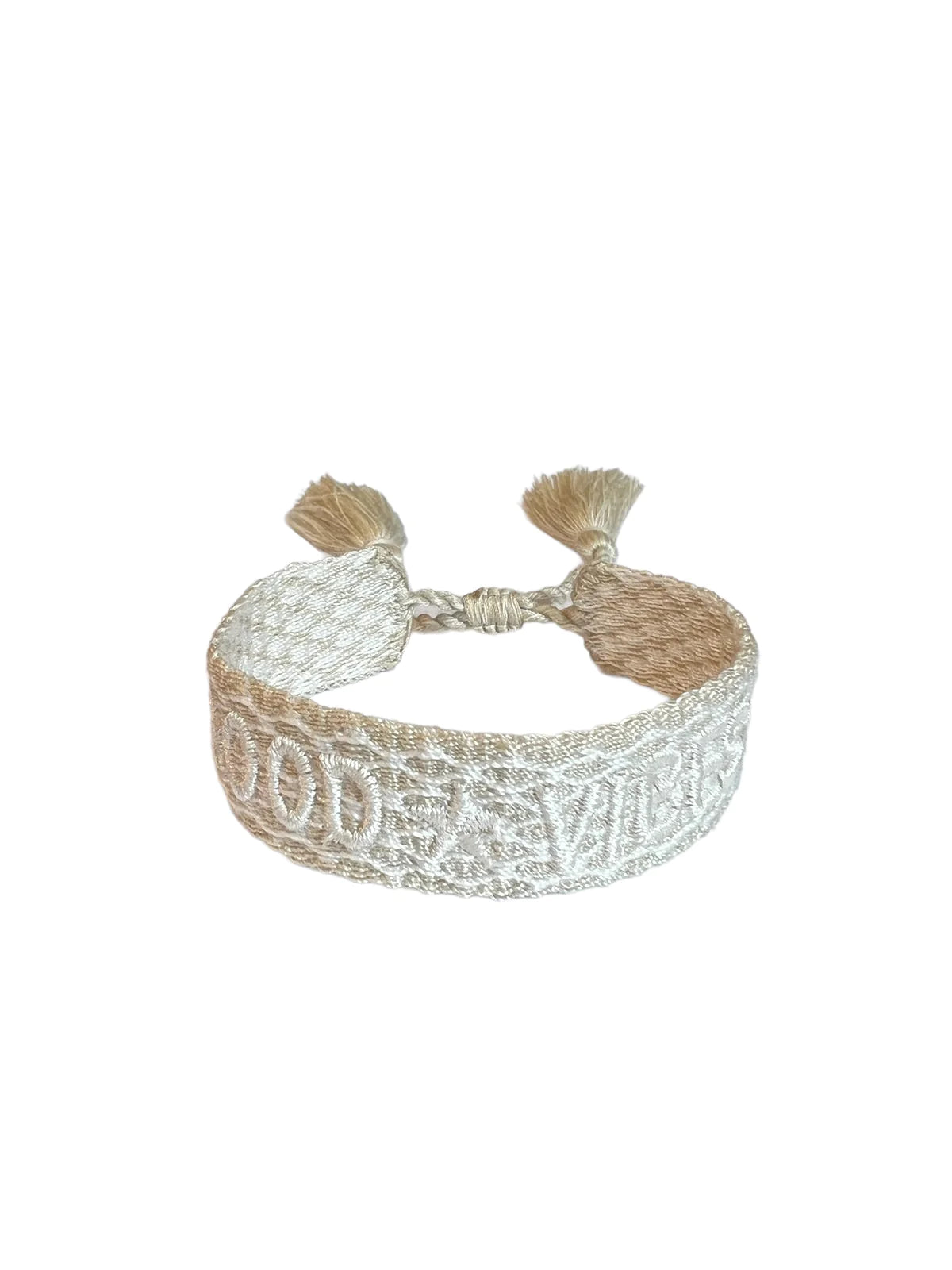 Woven Bracelet Good Vibes Sand