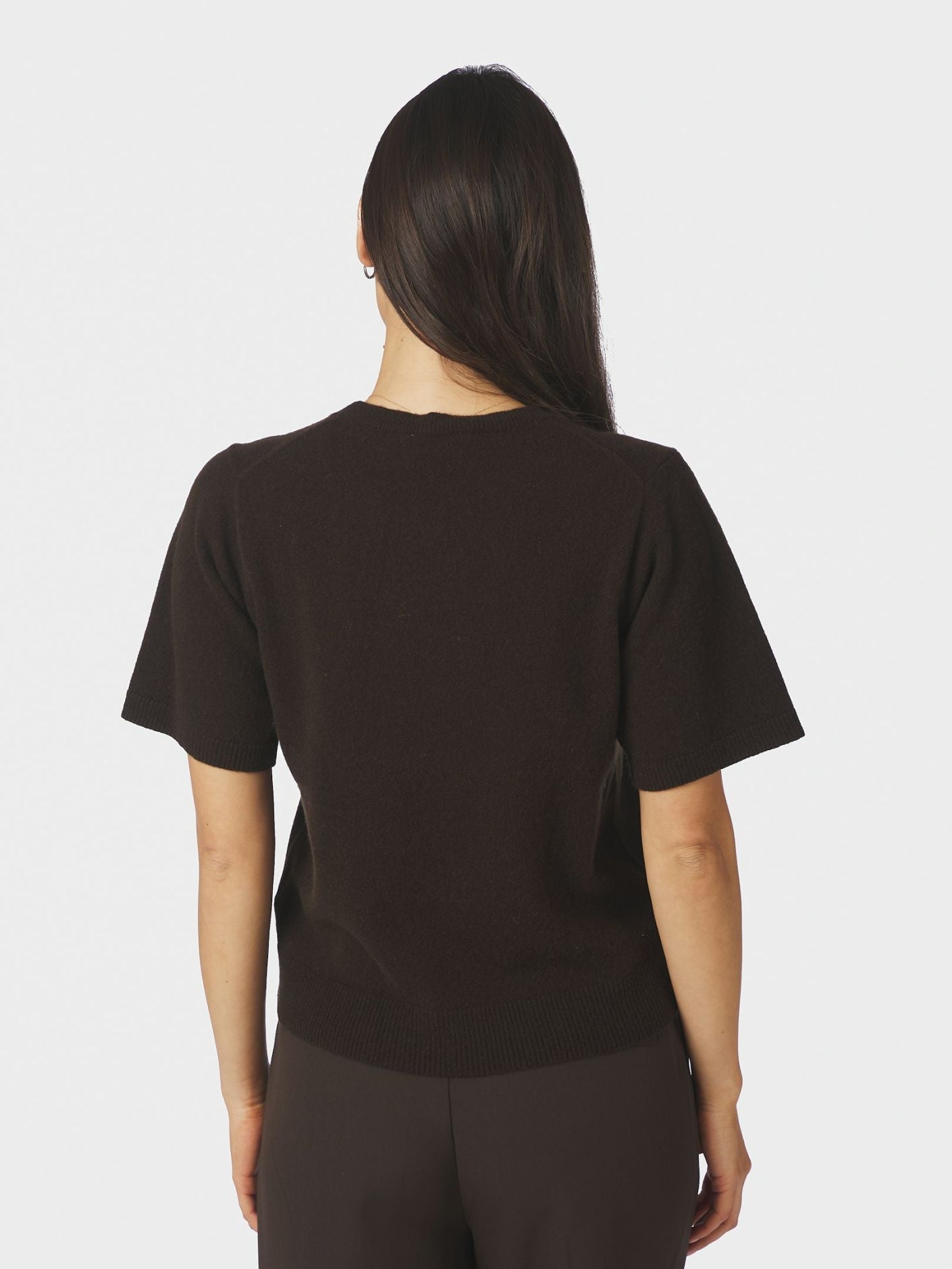 Missy Wool Knit Tee Dark Brown