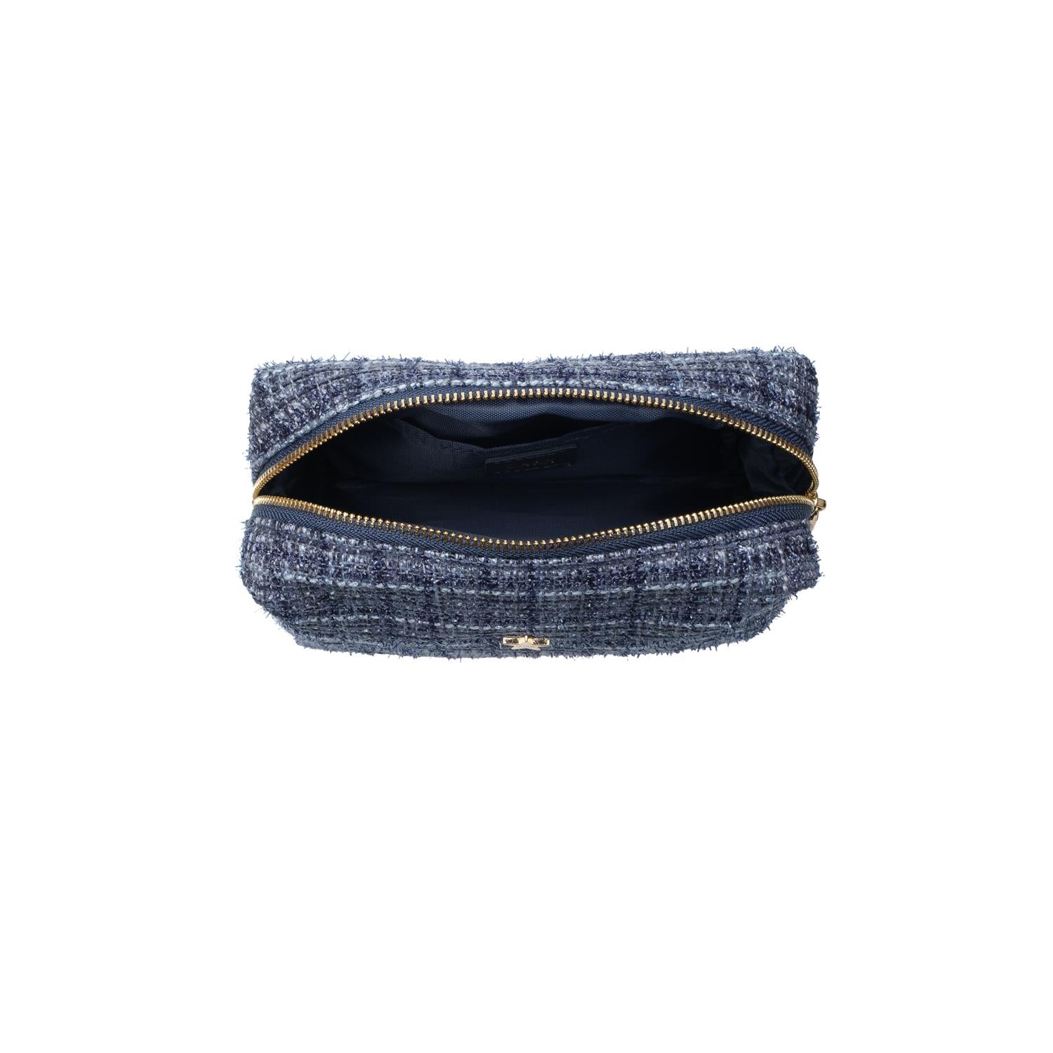 Tweed Make-Up Pouch Small Grisalle Blue