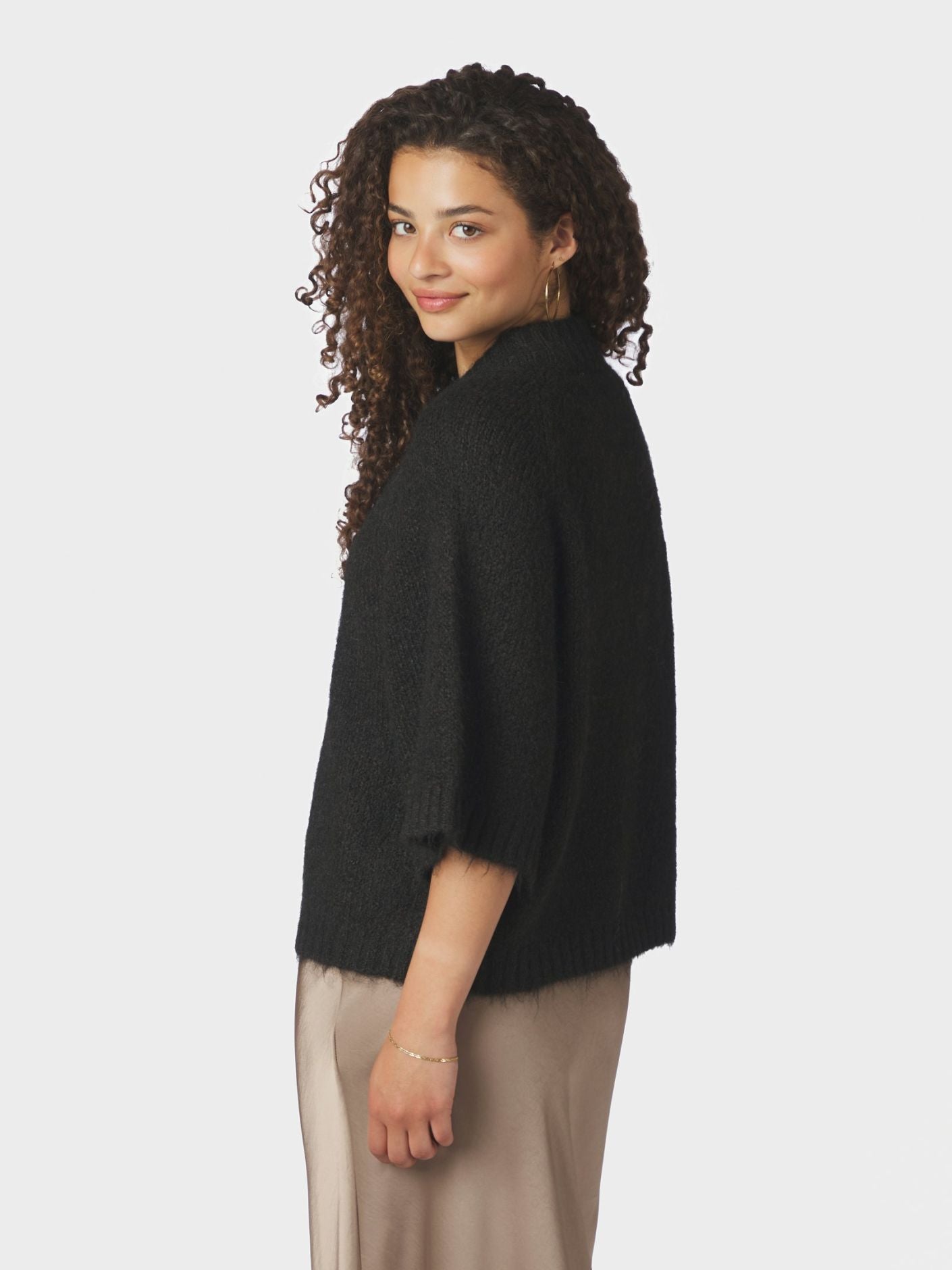 Benuta Fluffy Knit Cardigan Dark Brown