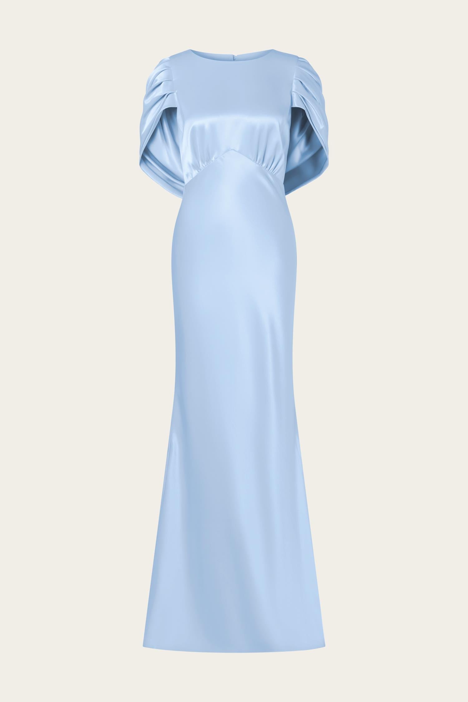 Louise Draped Back Maxi Dress Dusty Blue