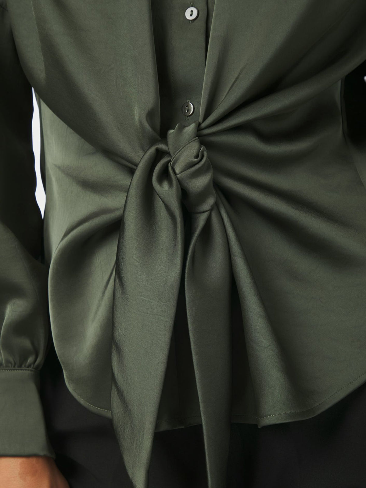 Naja Satin Shirt Dark Green