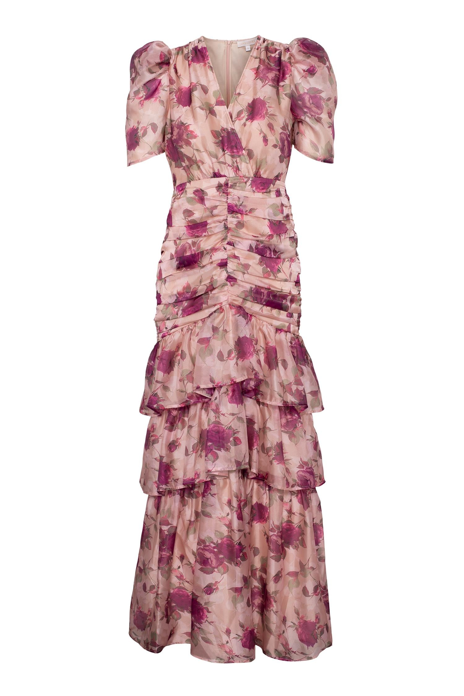 Jenna Maxi Dress Rose Print